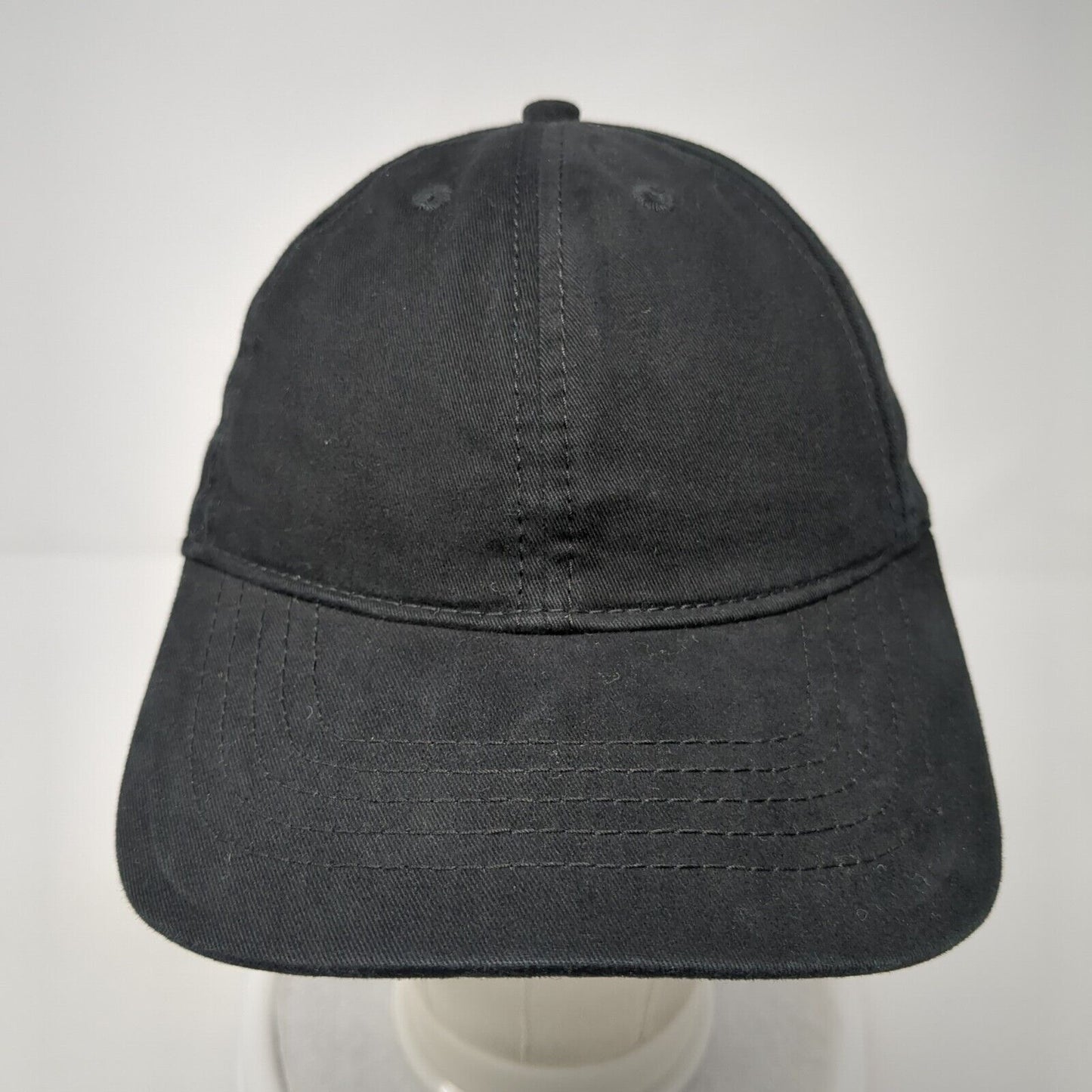 Unbranded Slideback Hat Black One Size Adjustable Vented Holes 6 Panel Blank