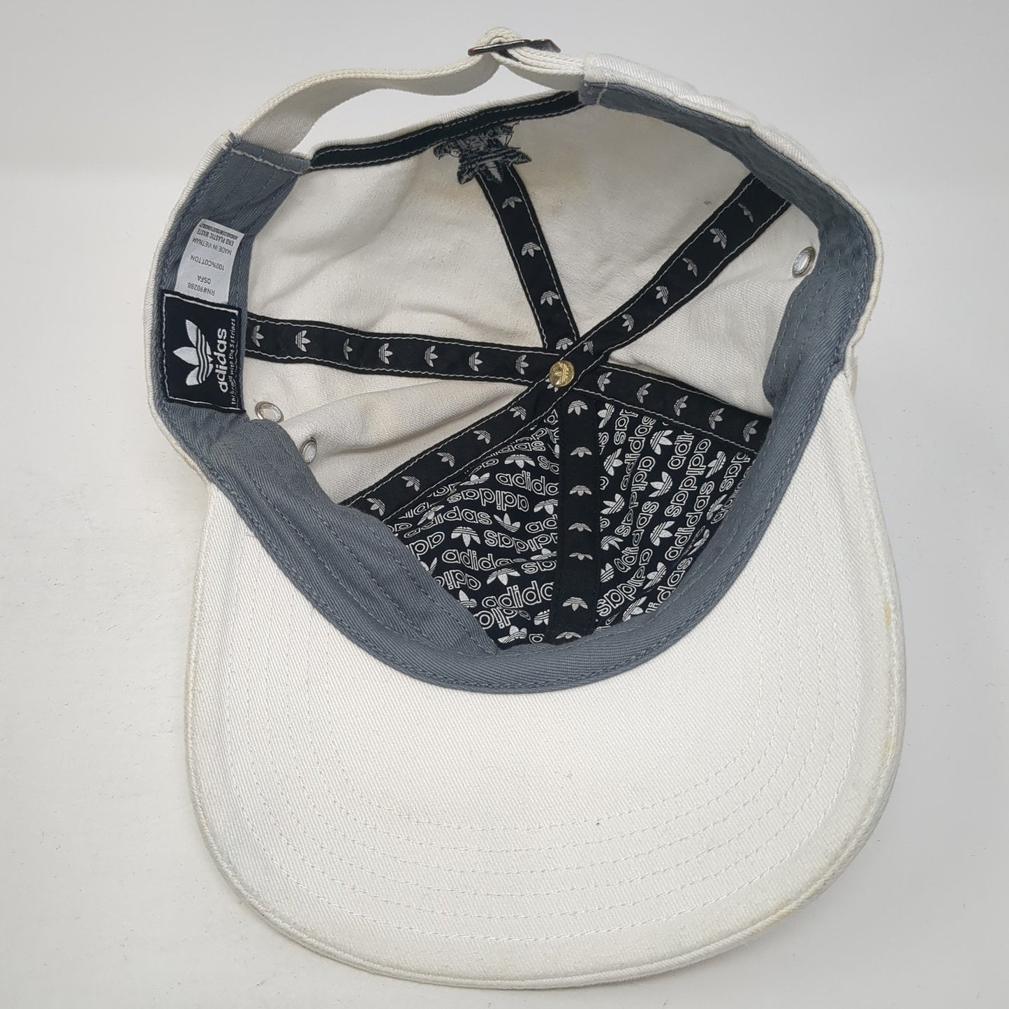Adidas Trefoil Logo Slideback Hat White One Size Adjustable Embroidered