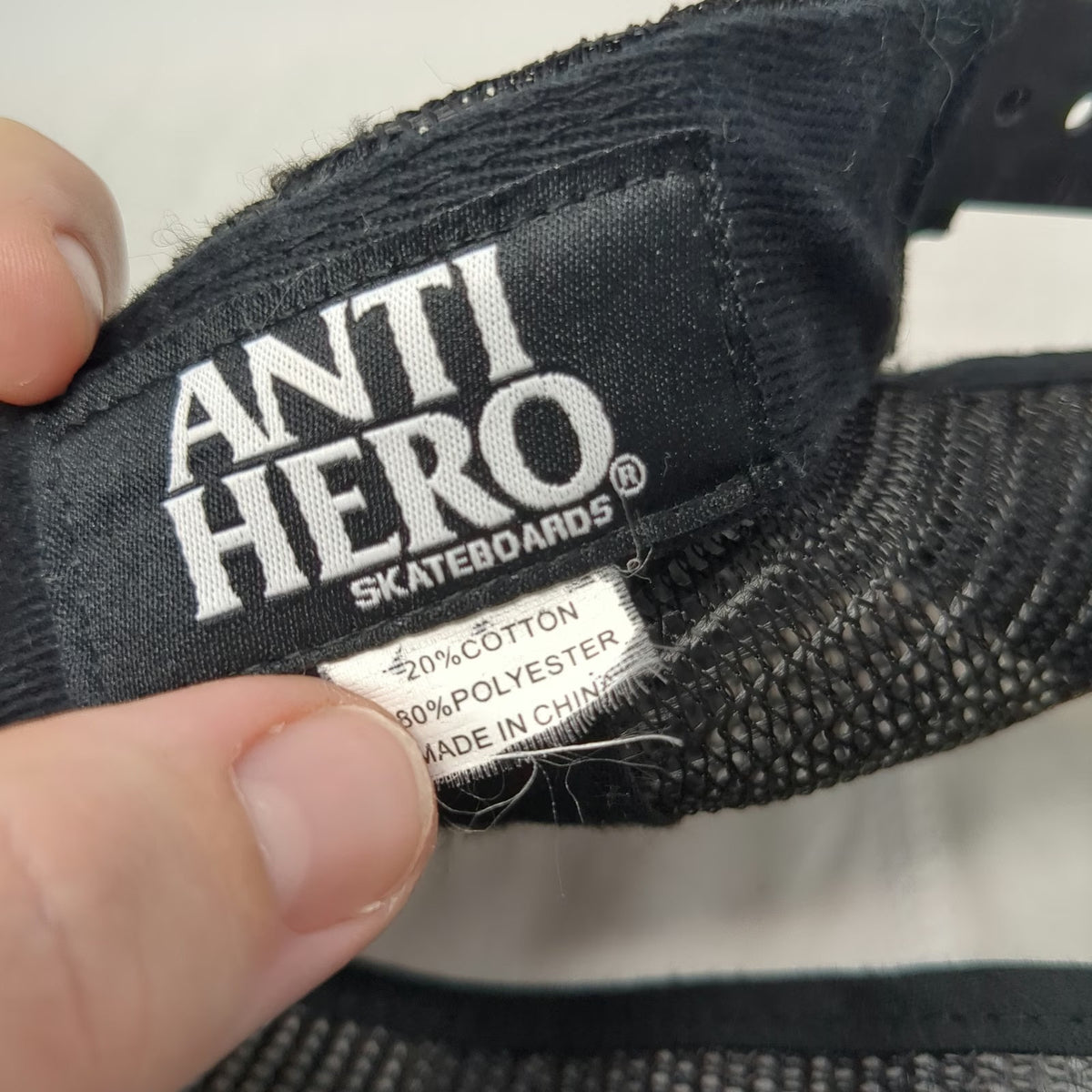 Anti Hero Trucker Hat Black Mesh Back Flat Brim Pigeon Logo Snapback Vintage