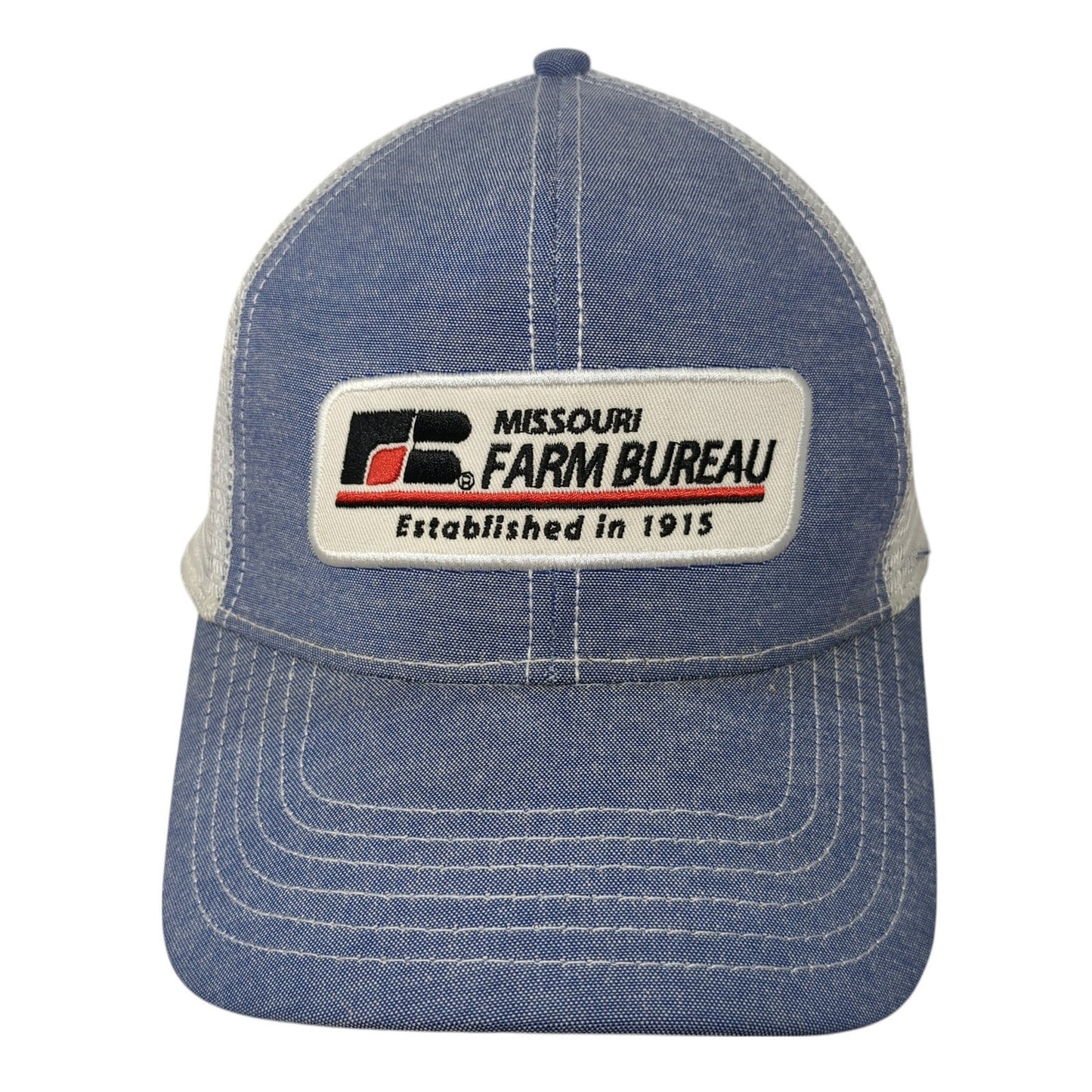 Missouri Farm Bureau Strapback Hat Blue One Size Mesh Back Stylemaster
