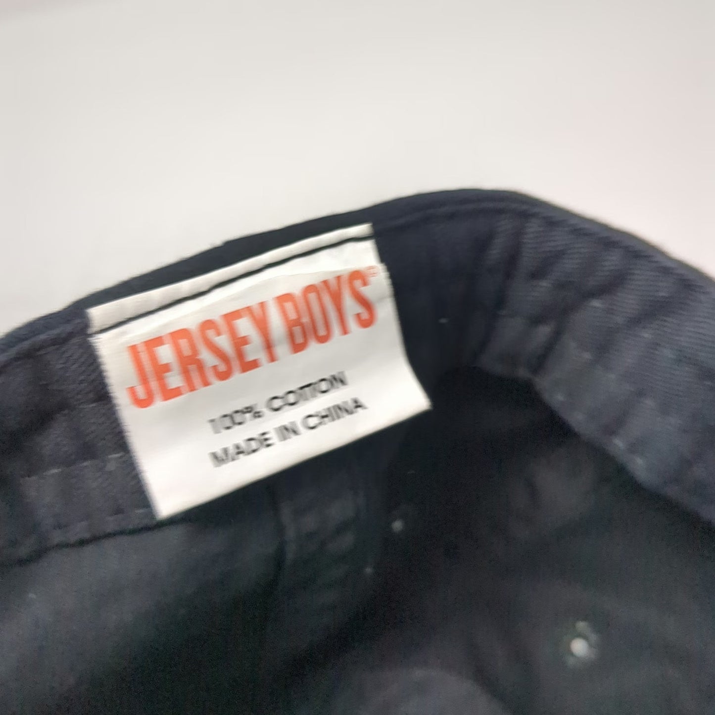 Jersey Boys Baseball Cap Black One Size Strapback Embroidered Broadway Musical
