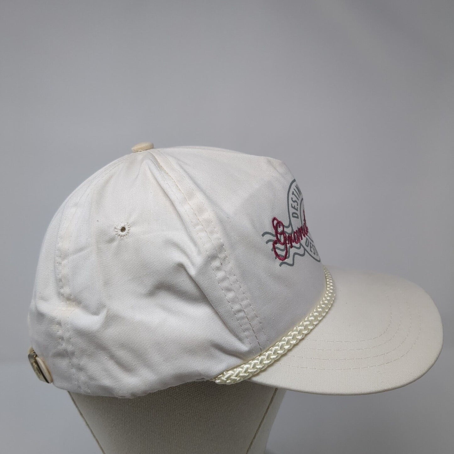 Grand Rapids Destination Slideback Rope Hat White One Size Adjustable