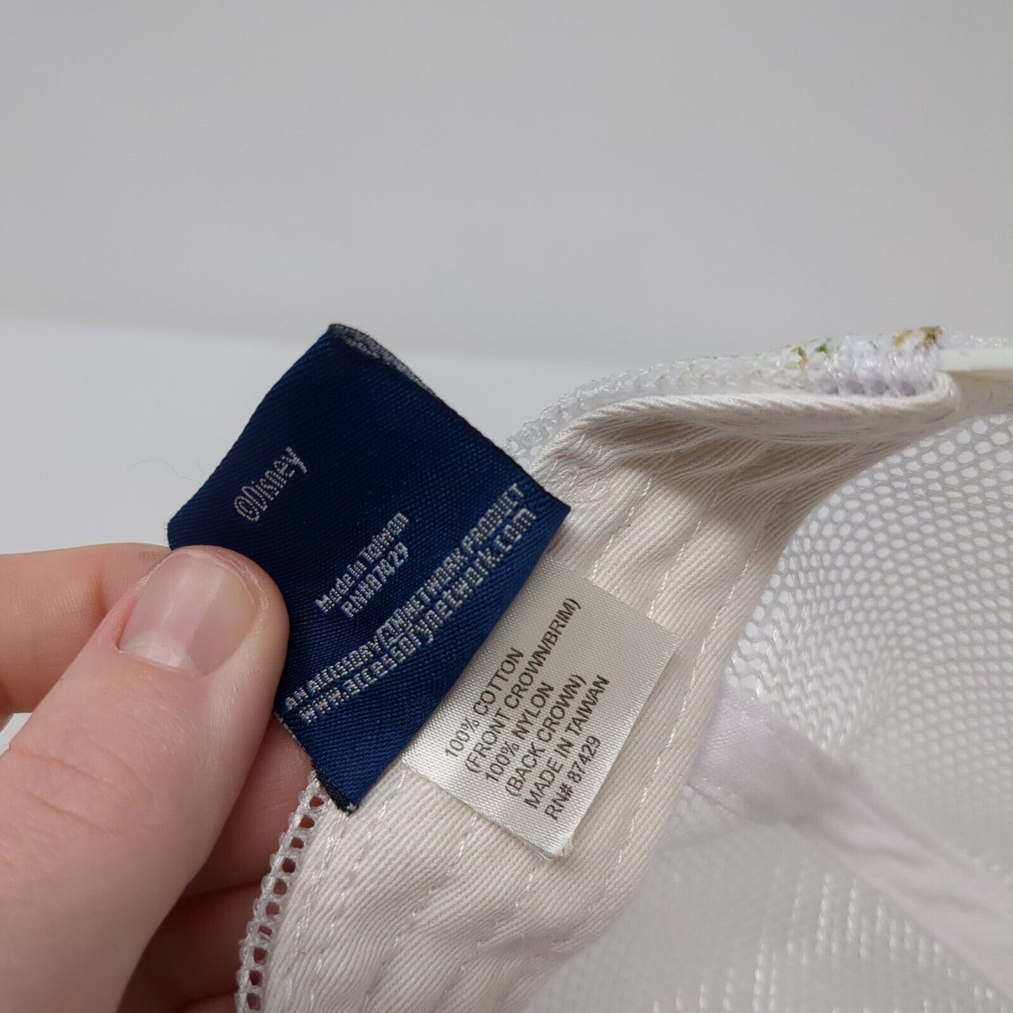 Mickey Mouse Snapback Trucker Hat White One Size Adjustable Mesh Back Disney