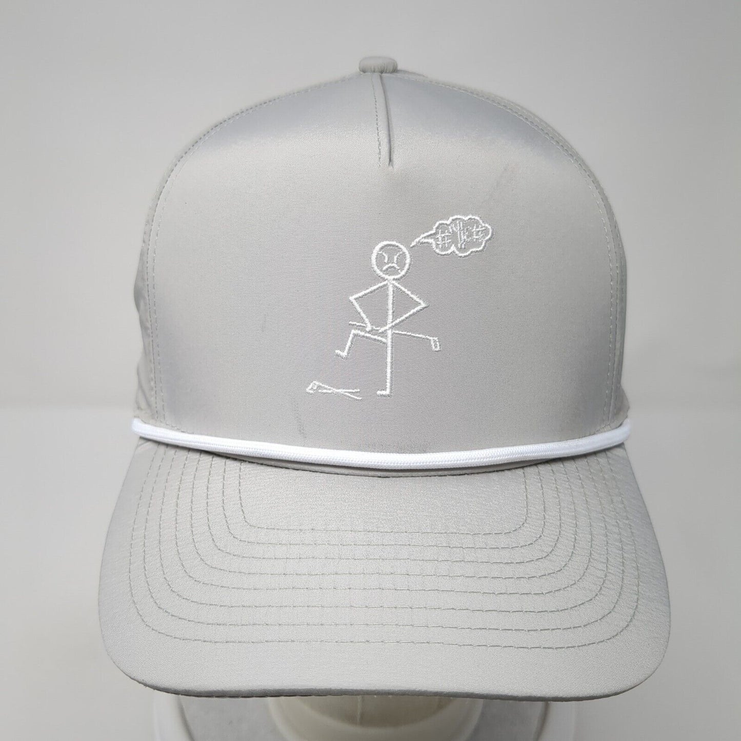 Cranky Boys Golf Snapback Hat Gray One Size Adjustable The Horse Shoe Rope