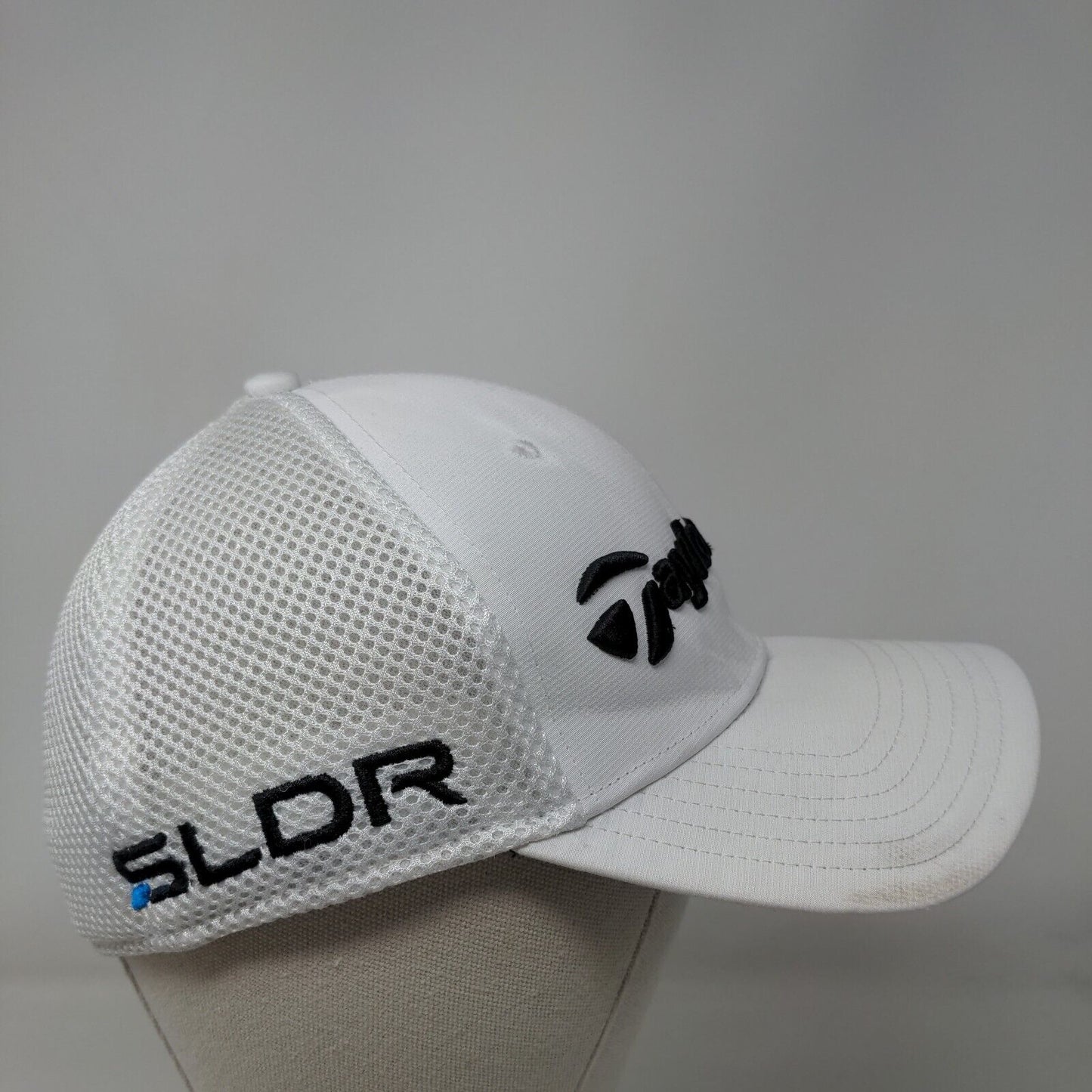 TaylorMade Tour Preferred Fitted Mesh Back Hat White S-M Embroidered
