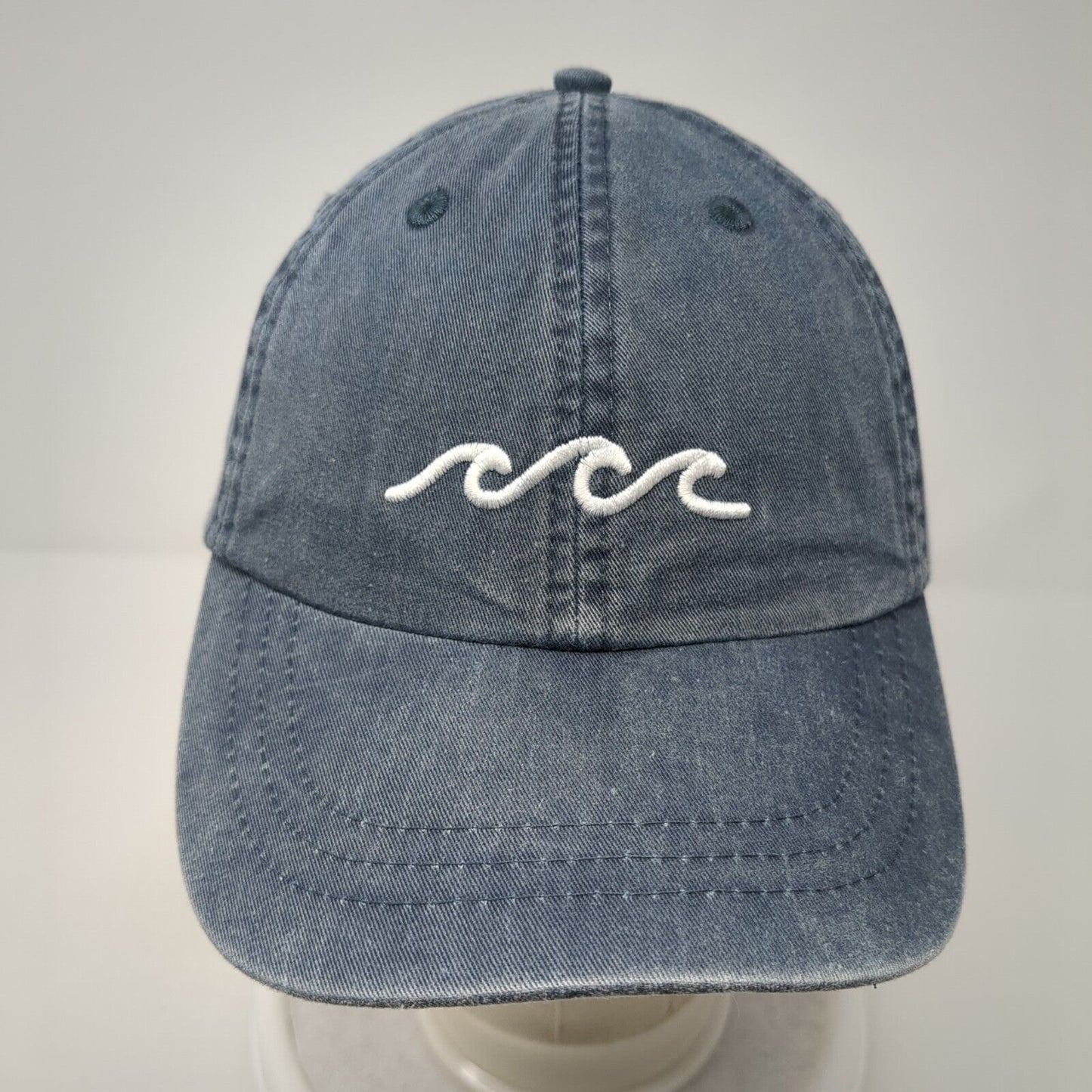 Wave Alpha Chi Omega Slideback Hat Blue One Size Leather Strap Adams