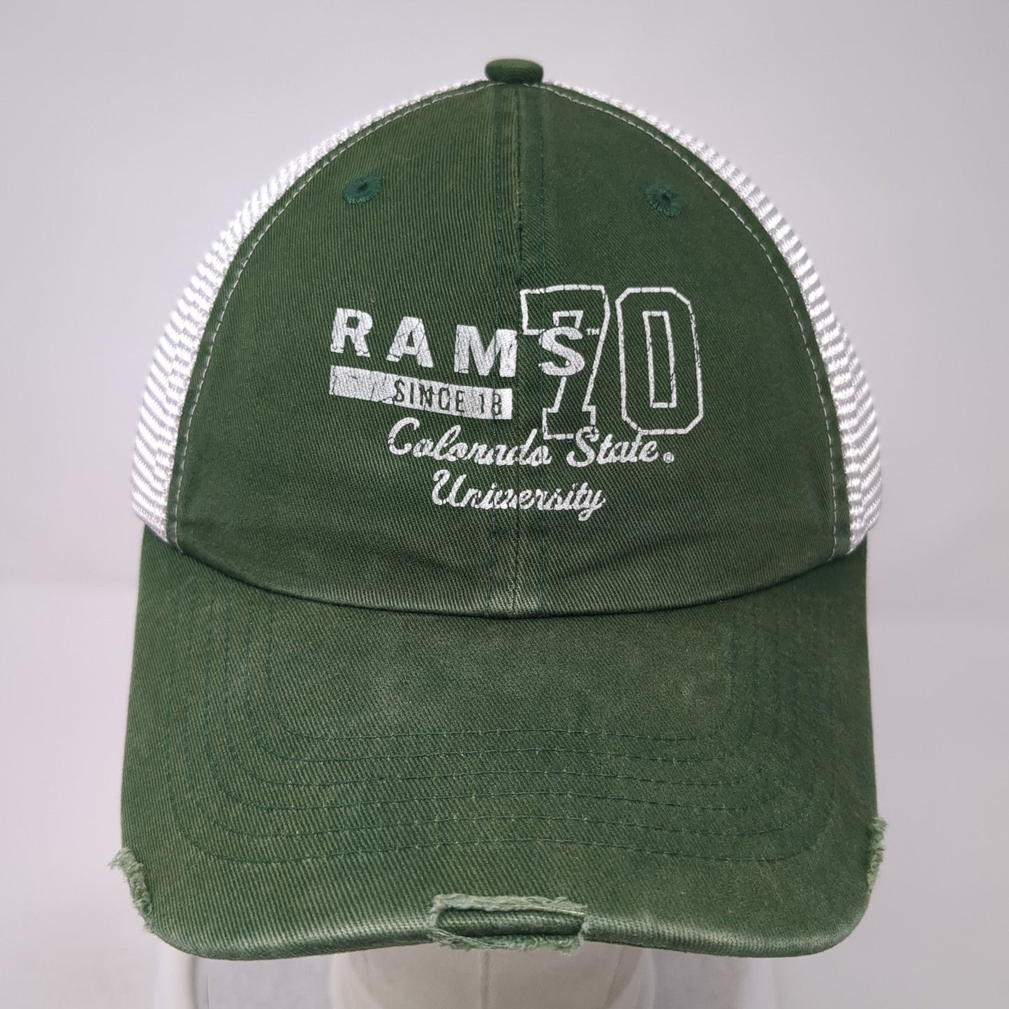 Rams 70 Strapback Trucker Hat Green One Size Mesh Back Colorblock