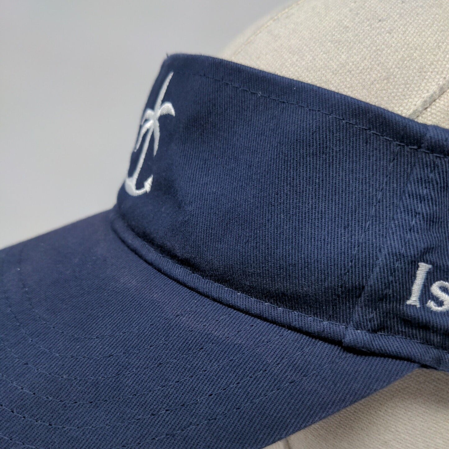 Island Time Strapback Sun Visor Hat Blue OSFM Adjustable Embroidered Otto Cotton