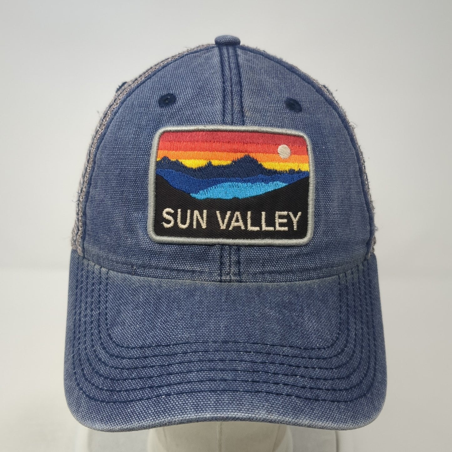 Sun Valley Snapback Mesh Back Trucker Hat Blue One Size Adjustable Legacy