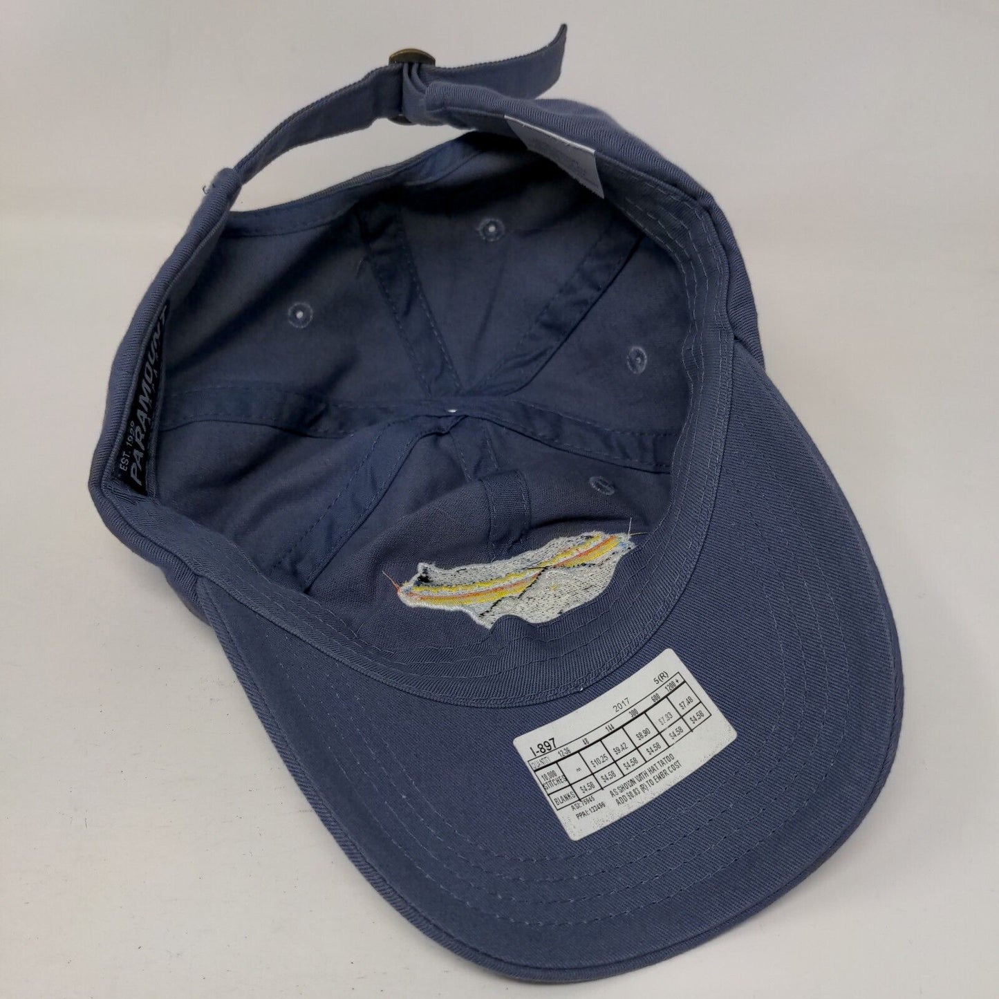 Bear Mountain Slideback Hat Blue OSFA Embroidered 6 Panel Paramount