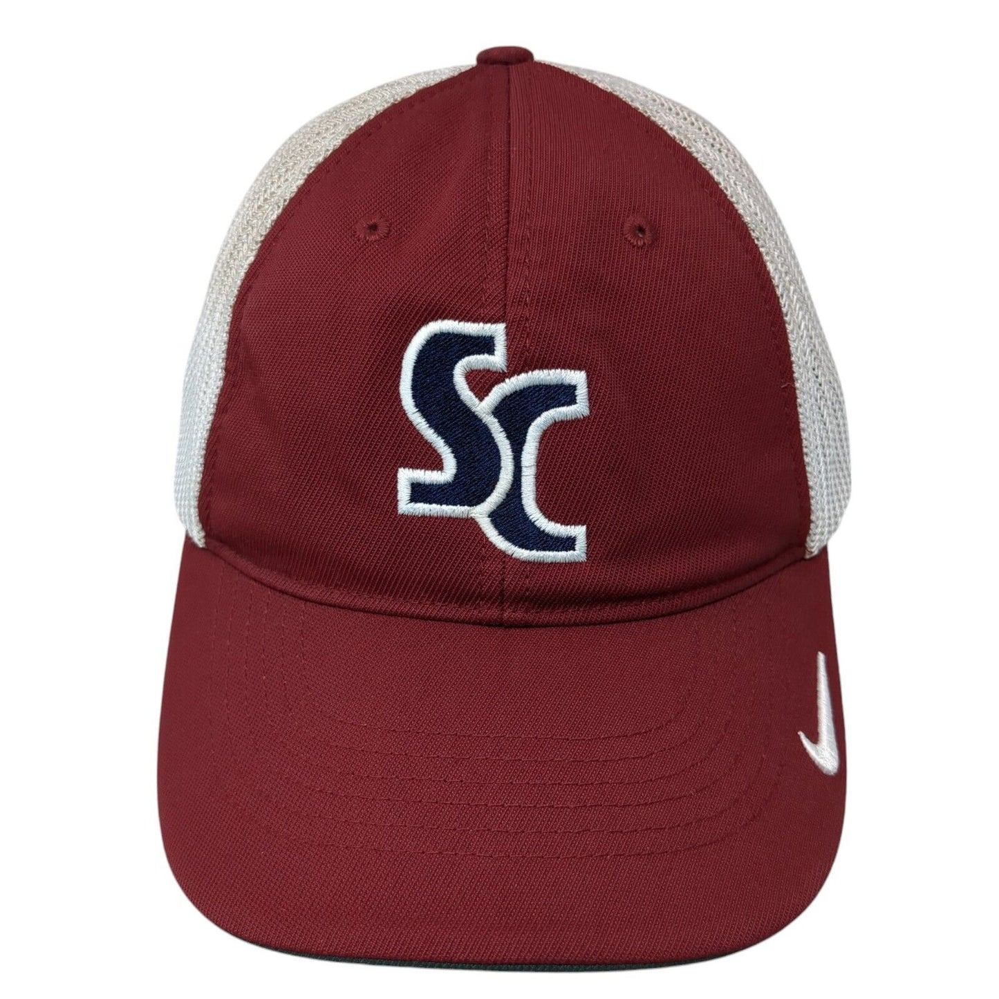 SC Fitted Trucker Golf Hat Red OS Flexfit Mesh Back Embroidered Swoosh Nike