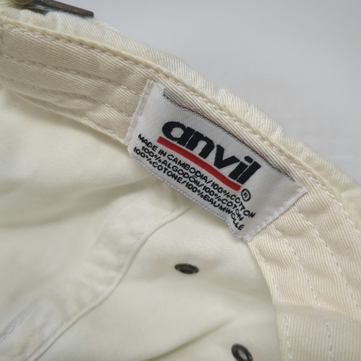 Anvil Baseball Cap White One Size Highbourne Cay Exuma Bahamas Strapback Hat