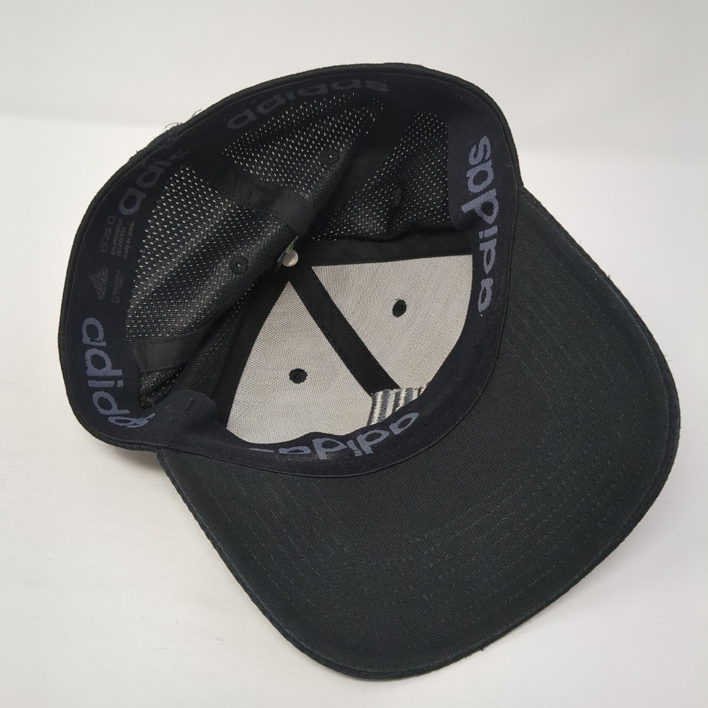 Adidas Fitted Hat Black Embroidered Logo A-Flex Size S/M Polycotton