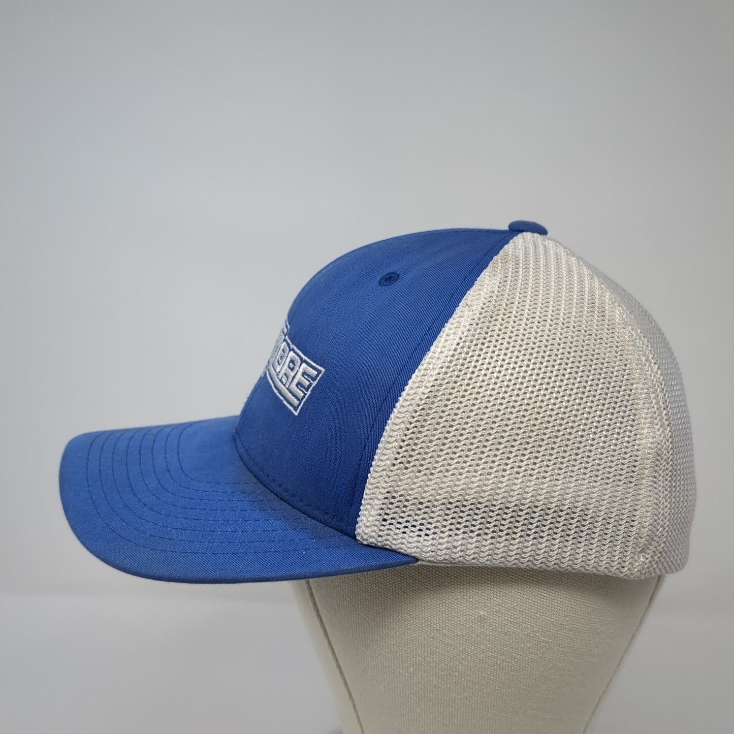 Farmore of Idaho Fitted Mesh Back Trucker Hat Blue Medium Port Authority