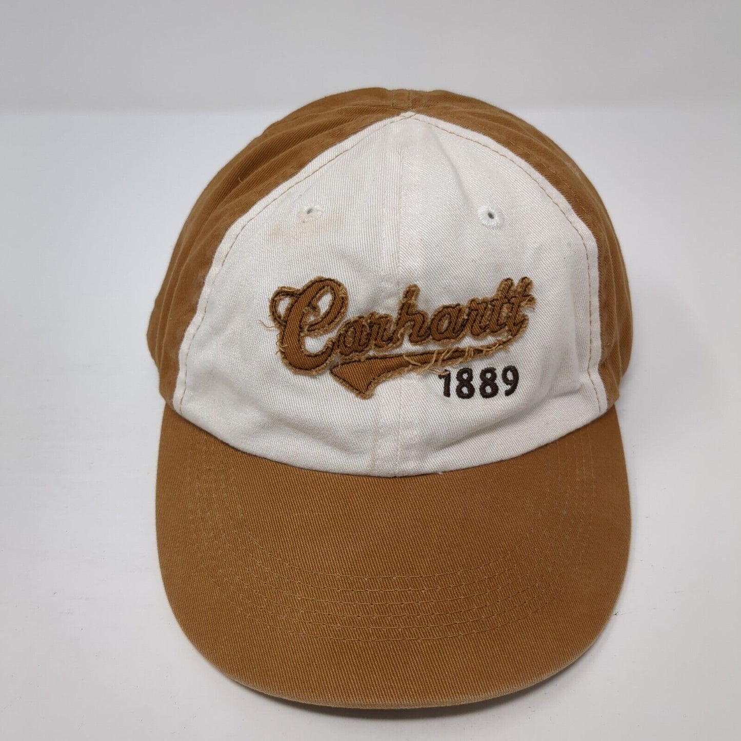 Carhartt 1889 Strapback Hat Brown One Size Adjustable Colorblock 6 Panel