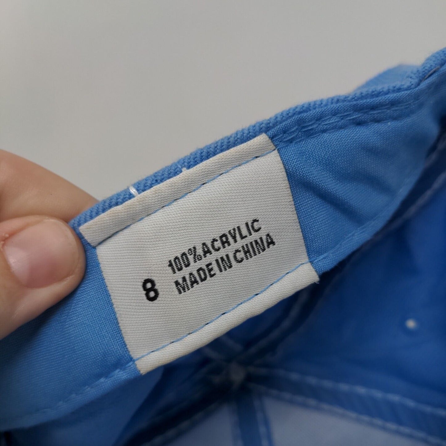 Unbranded Fitted Hat Blue Size 8 Solid Vent Holes 6 Panel Blank