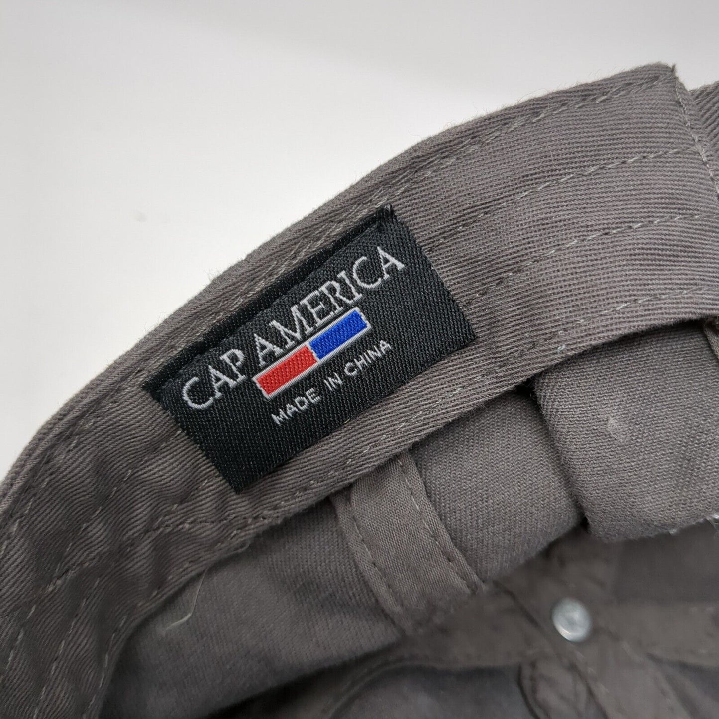 STE Chapelle Slideback Hat Gray One Size Adjustable Embroidered Cap America