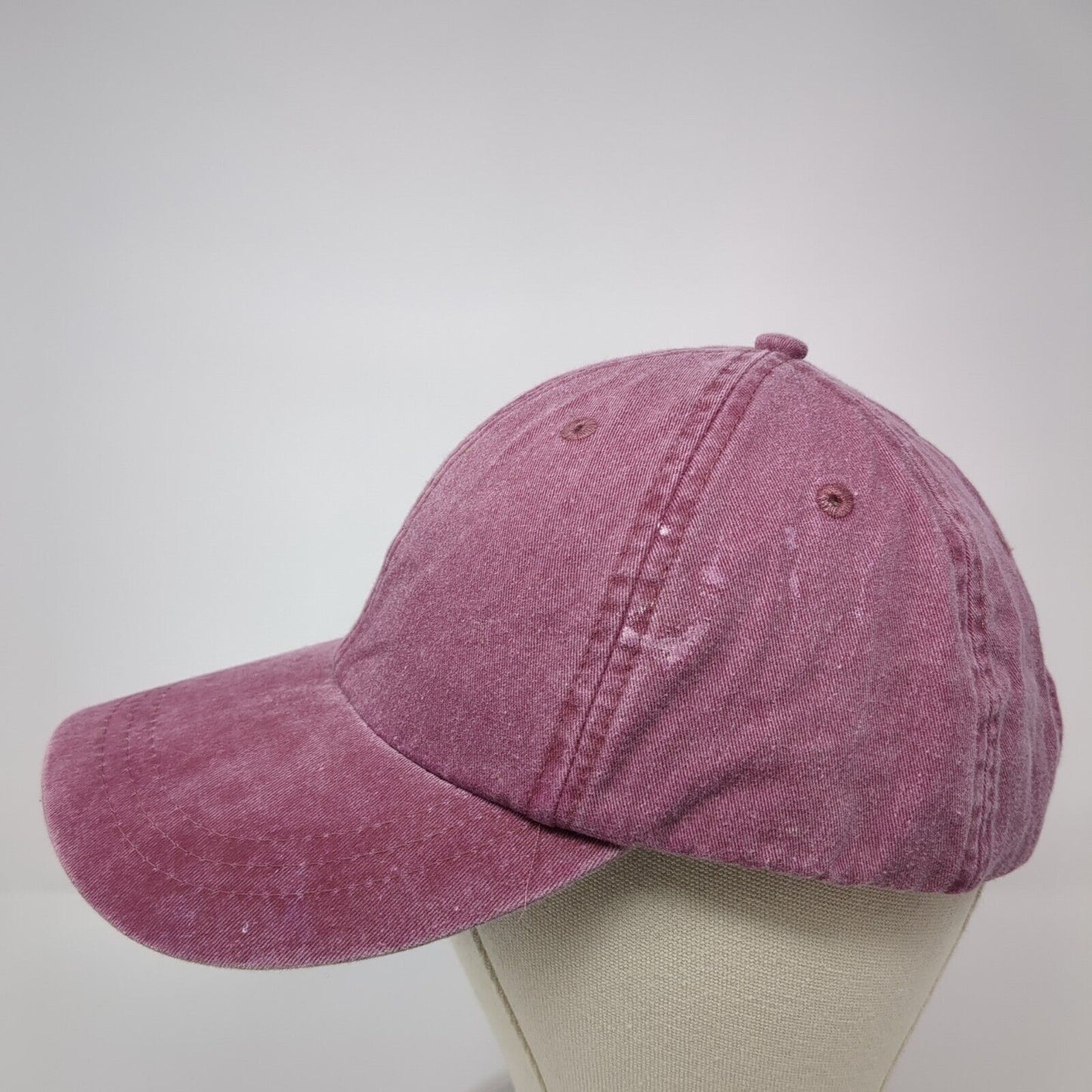 Adams Slideback Hat Red One Size Adjustable Vented Holes 6 Panel Blank