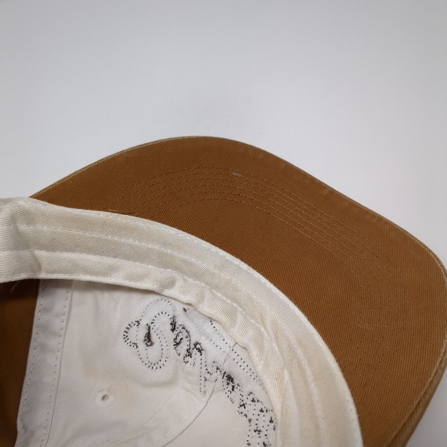 Carhartt 1889 Strapback Hat Brown One Size Adjustable Colorblock 6 Panel