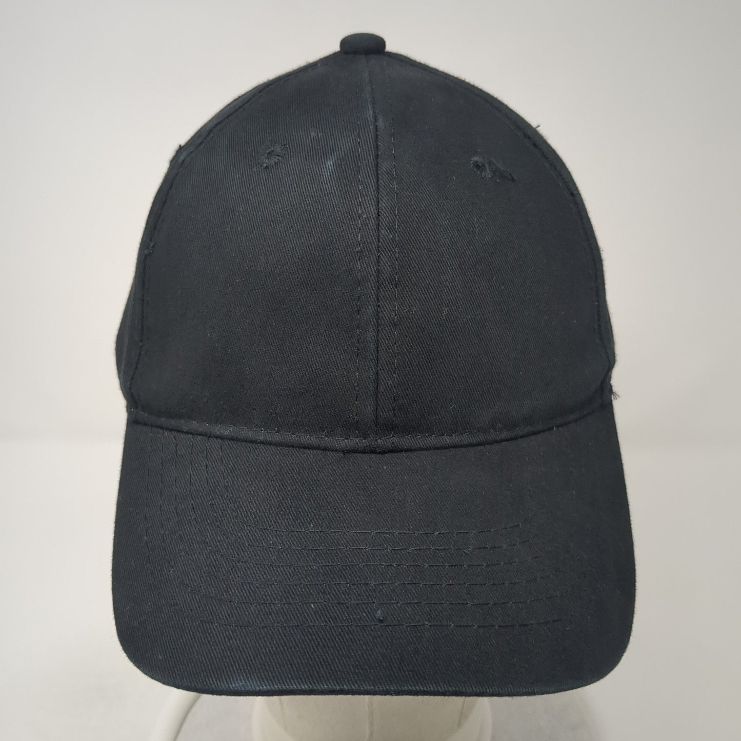 George Strapback Hat Black One Size Adjustable Vent Holes Blank Outdoor
