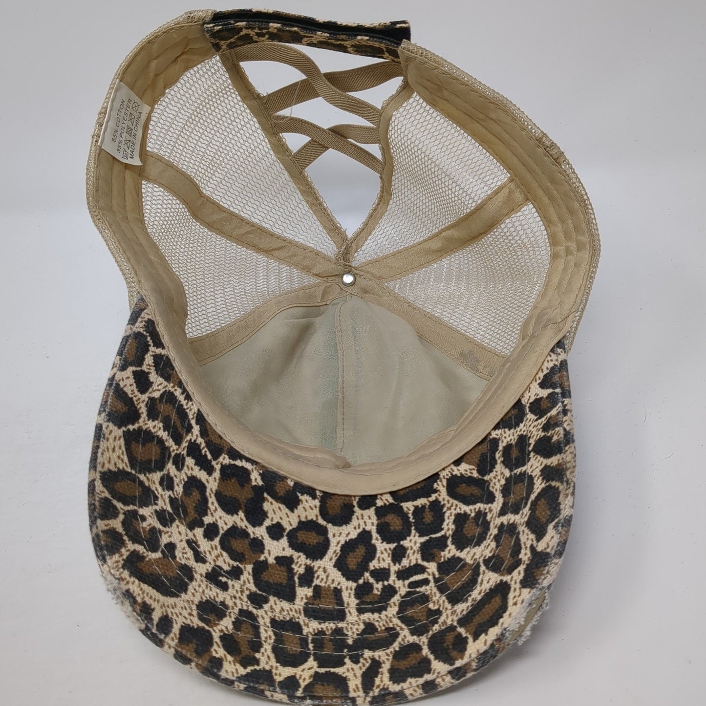 Unbranded Strapback Trucker Hat Multi One Size Animal Print Ponytail