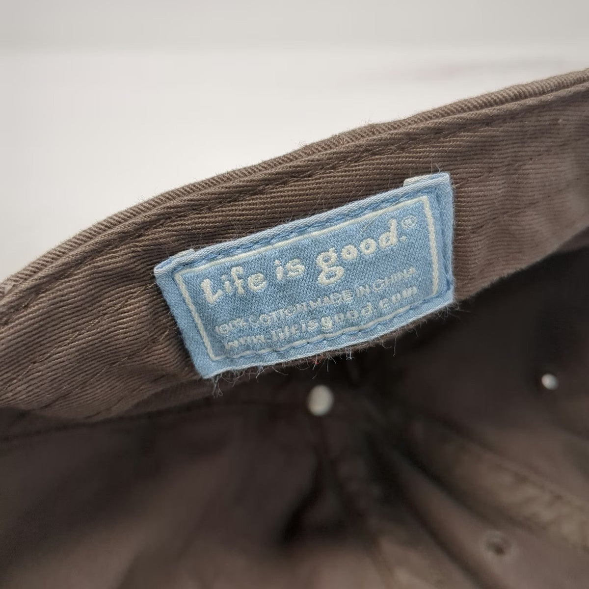 Life is Good Baseball Cap Brown One Size Slideback Flip Flops Cotton Hat Slogan