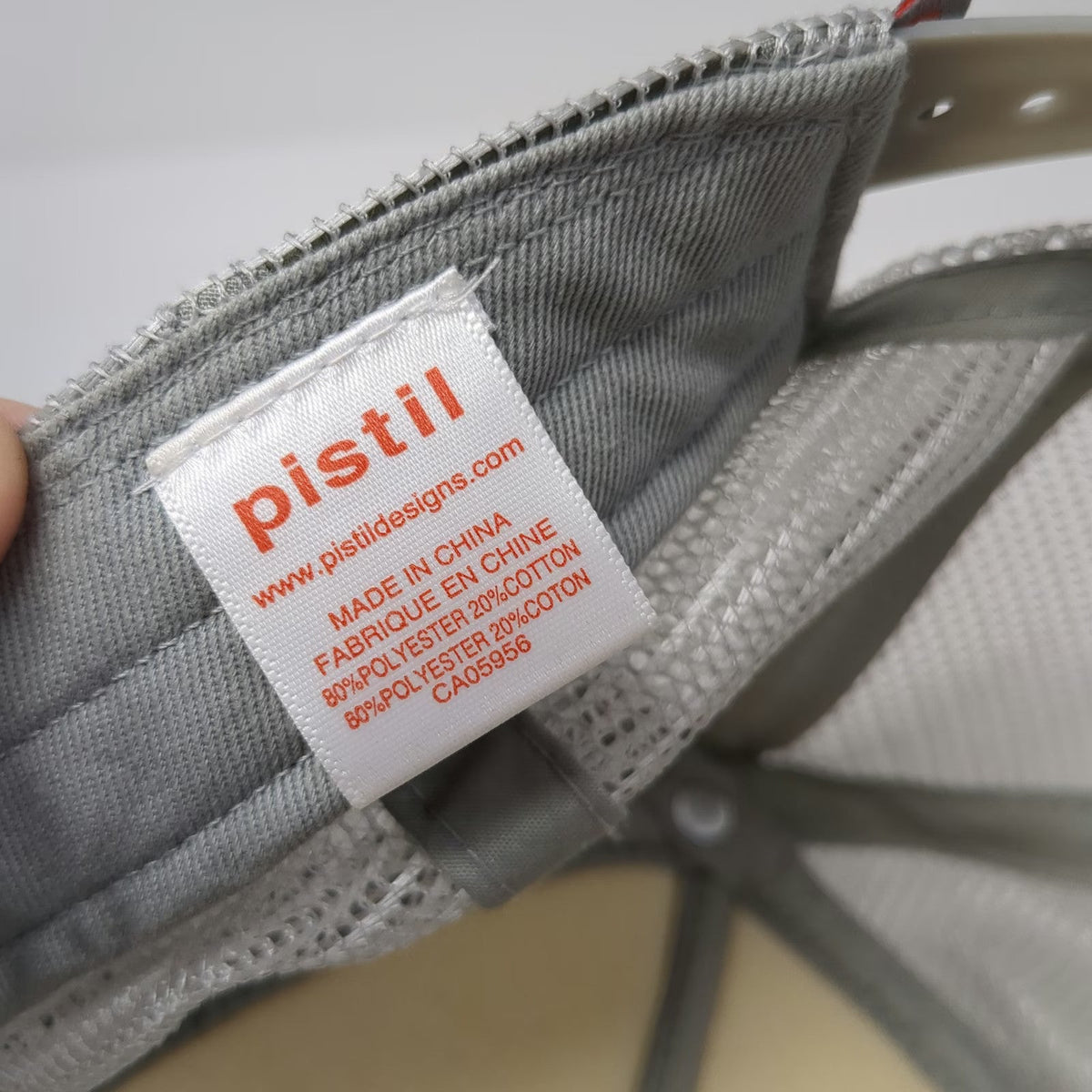 Pistil Trucker Hat Gray One Size Sunset Gradient Mesh Snapback Rope Brim Hat