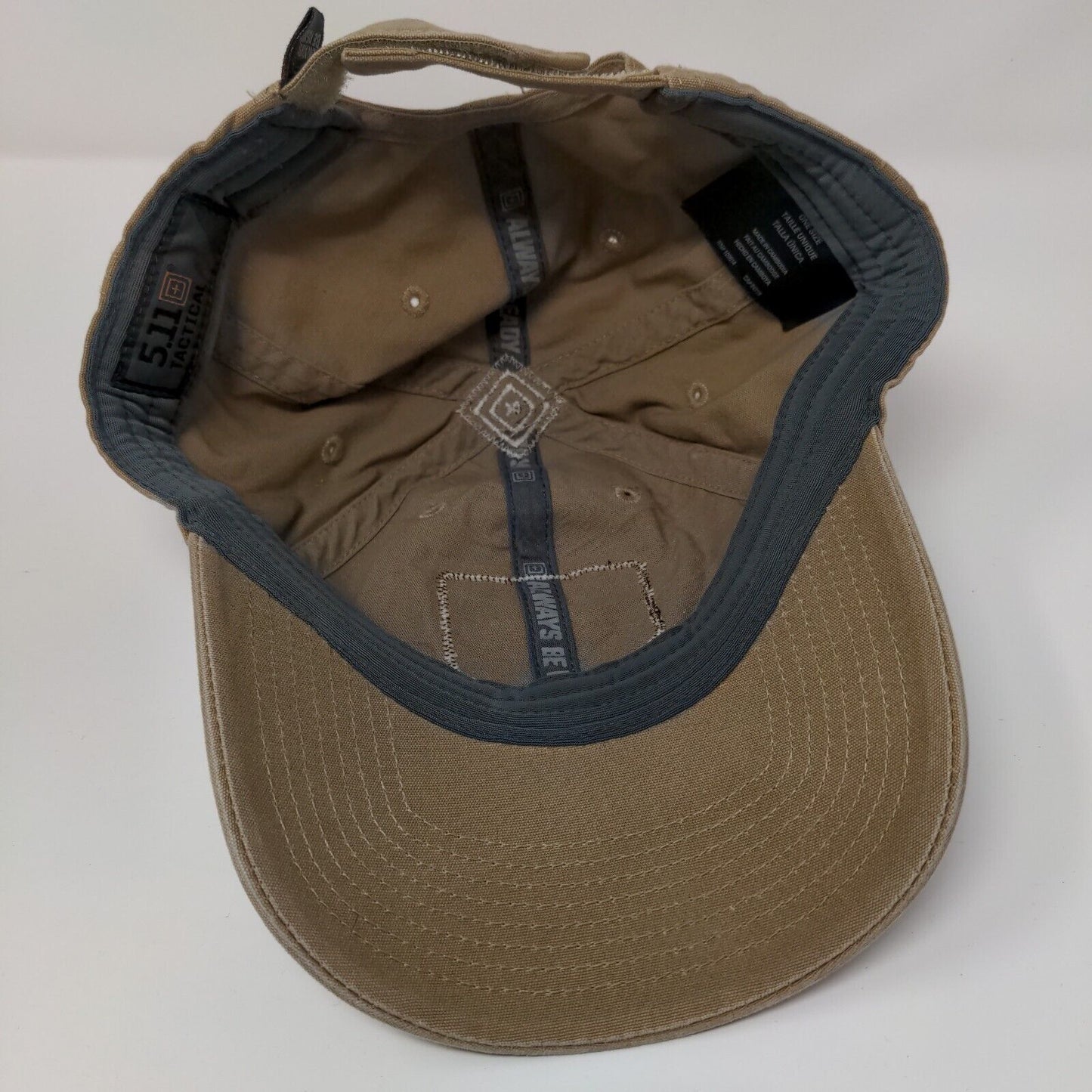 5.11 Tactical 2016 Strapback Hat Tan One Size Adjustable Embroidered 6 Panel