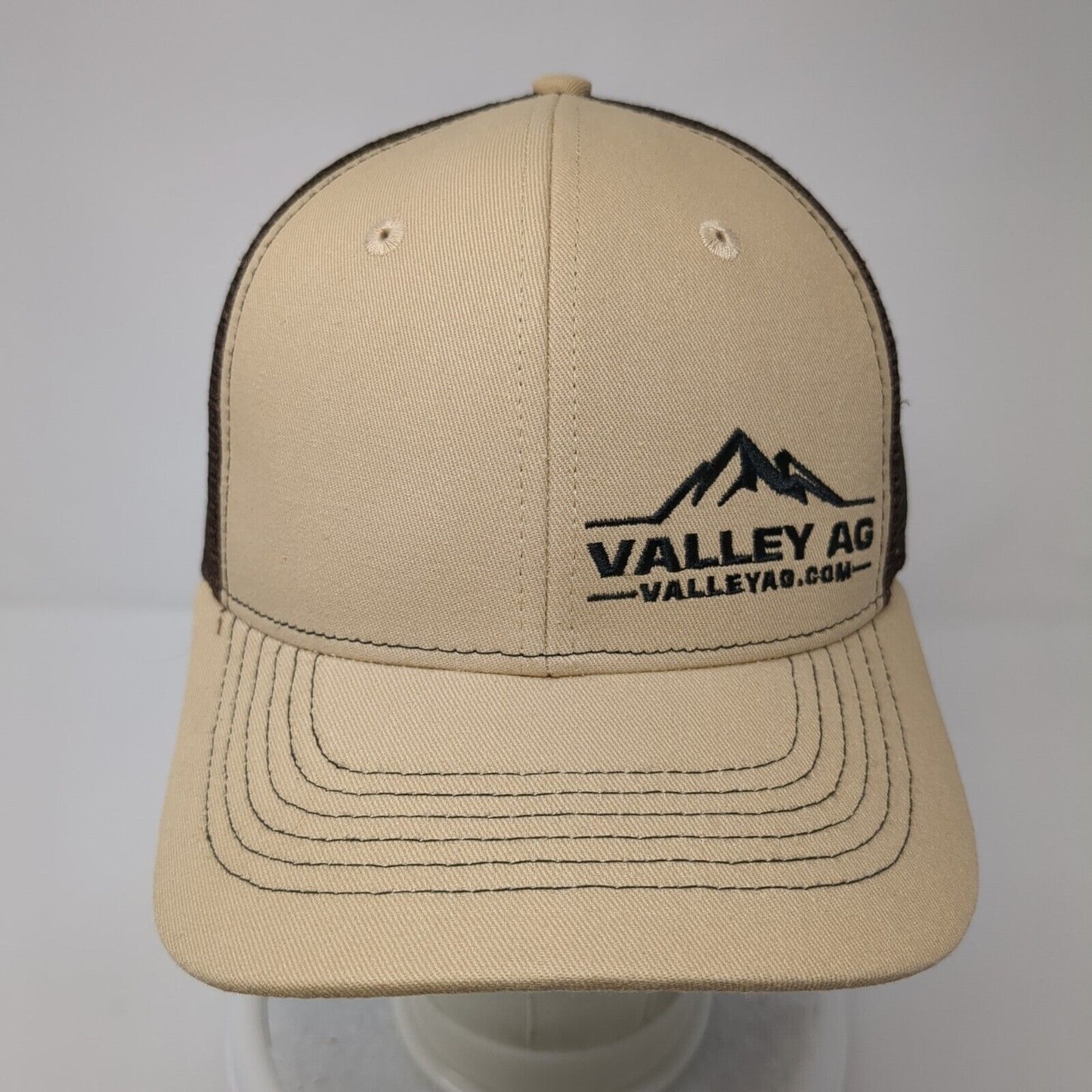 Valley AG Snapback Trucker Hat Tan OS Adjustable Mesh Back 6 Panel Vie Gear