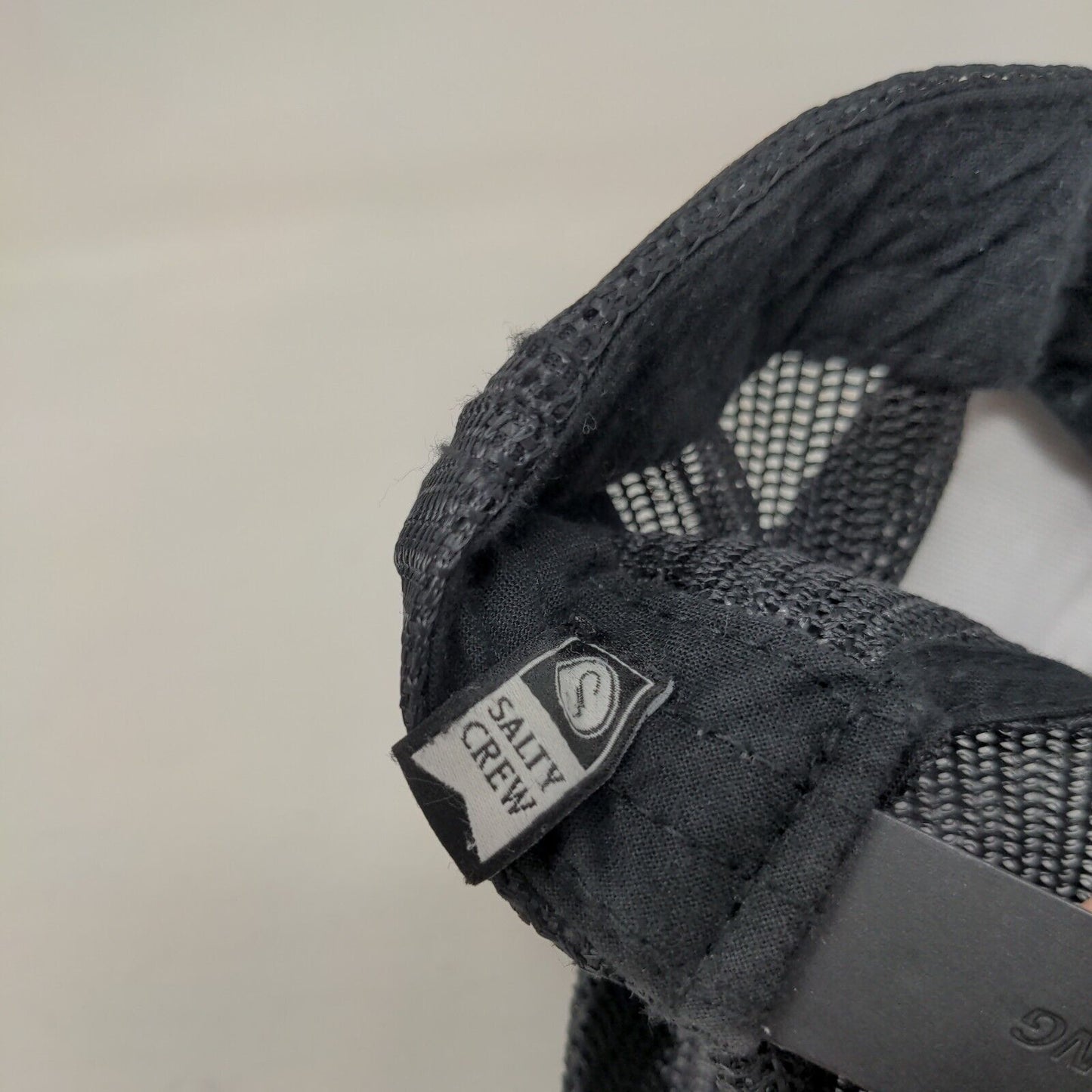 Find Refuge in The Sea Salty Crew Snapback Trucker Hat Black One Size Mesh Back