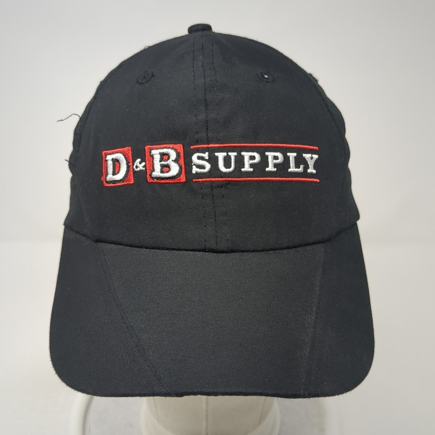 D&B Supply Strapback Hat Black One Size Adjustable Embroidered Stitch It