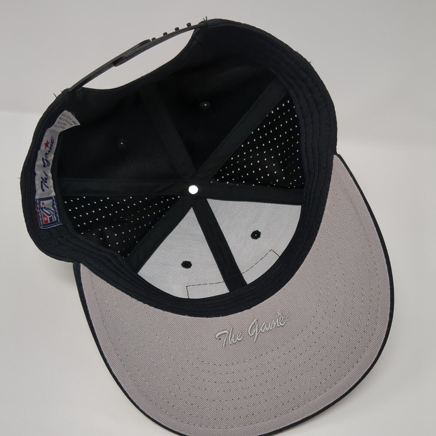 American Flag Snapback Hat Black OS Adjustable Leather Patch Patriotic The Game