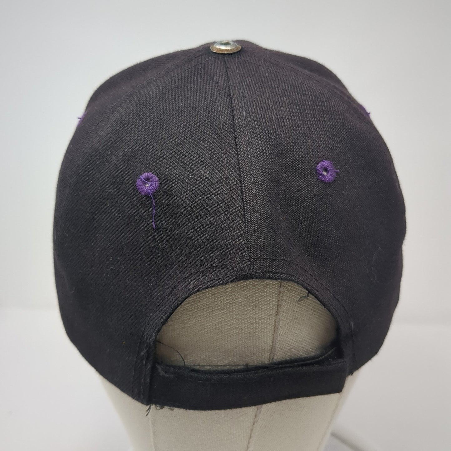 Unbranded Strapback Baseball Cap Black One Size Adjustable 6 Panel Blank