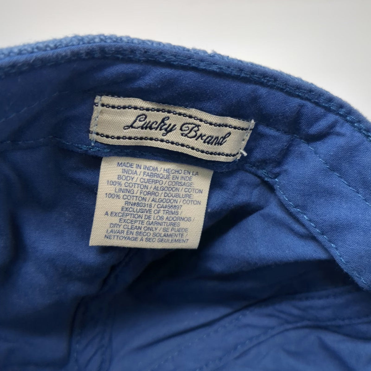 Lucky Brand Baseball Cap Blue One Size Woven Texture Slideback Adjustable Hat
