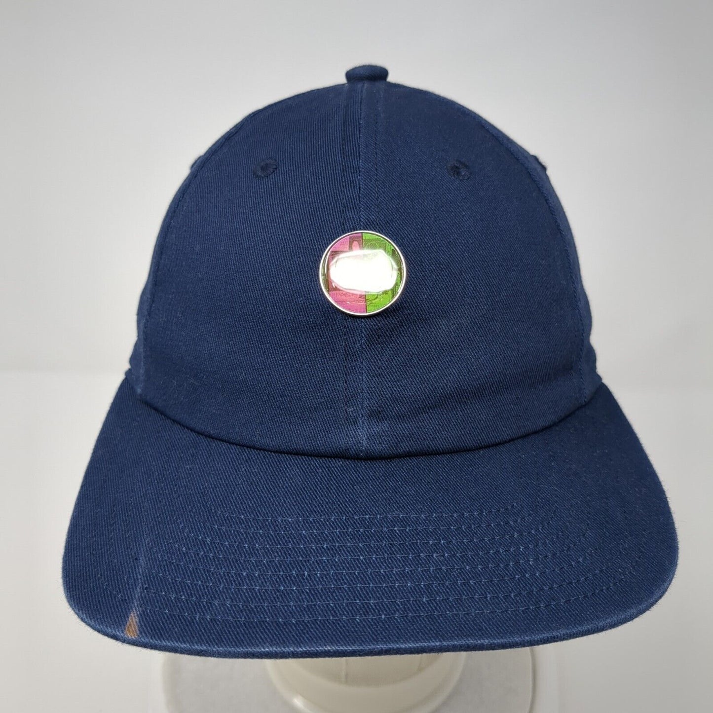 Adidas Slideback Hat Blue One Size Adjustable Embroidered Trefoil 6 Panel