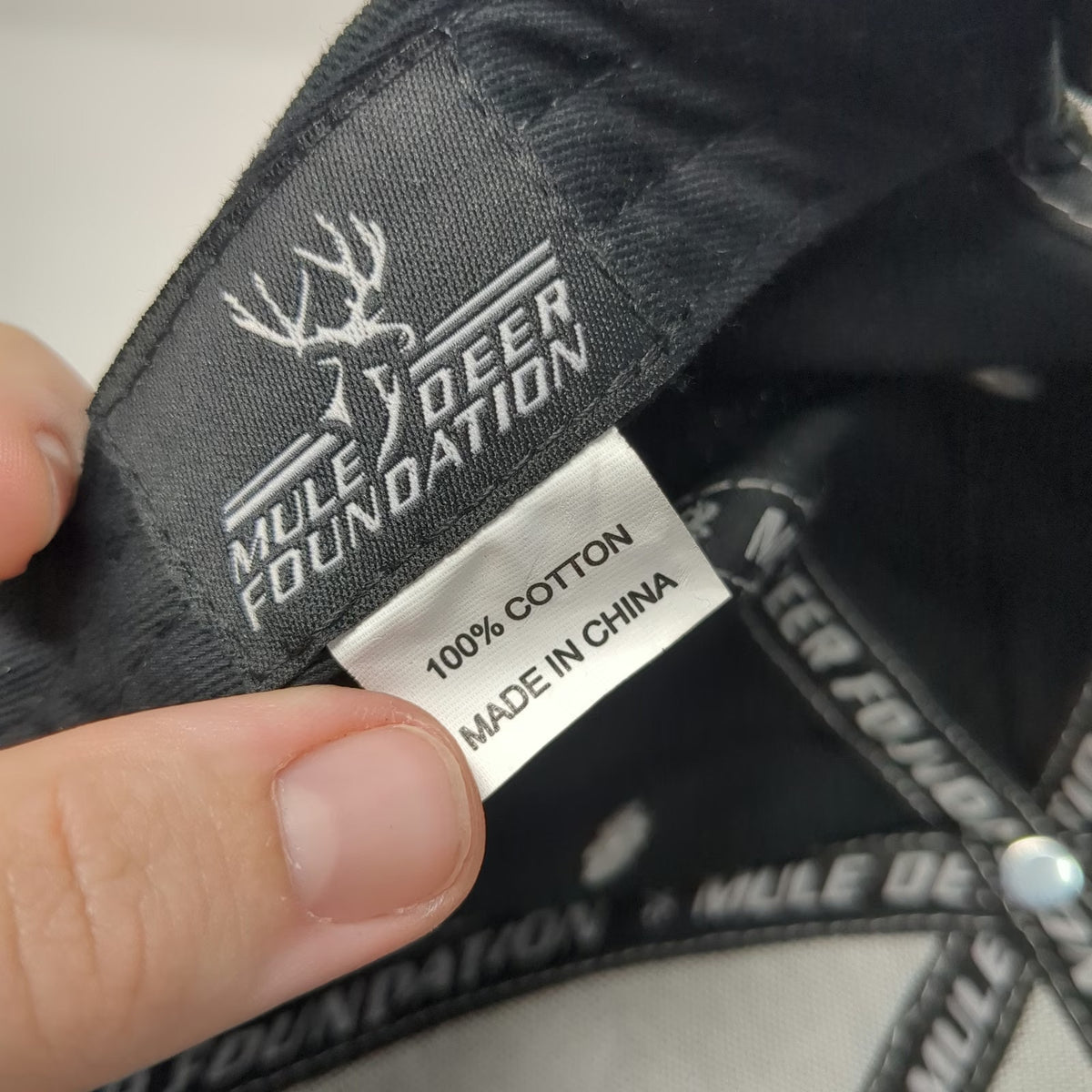 Mule Deer Foundation Baseball Cap Black One Size Contrast Stitch Volunteer Hat