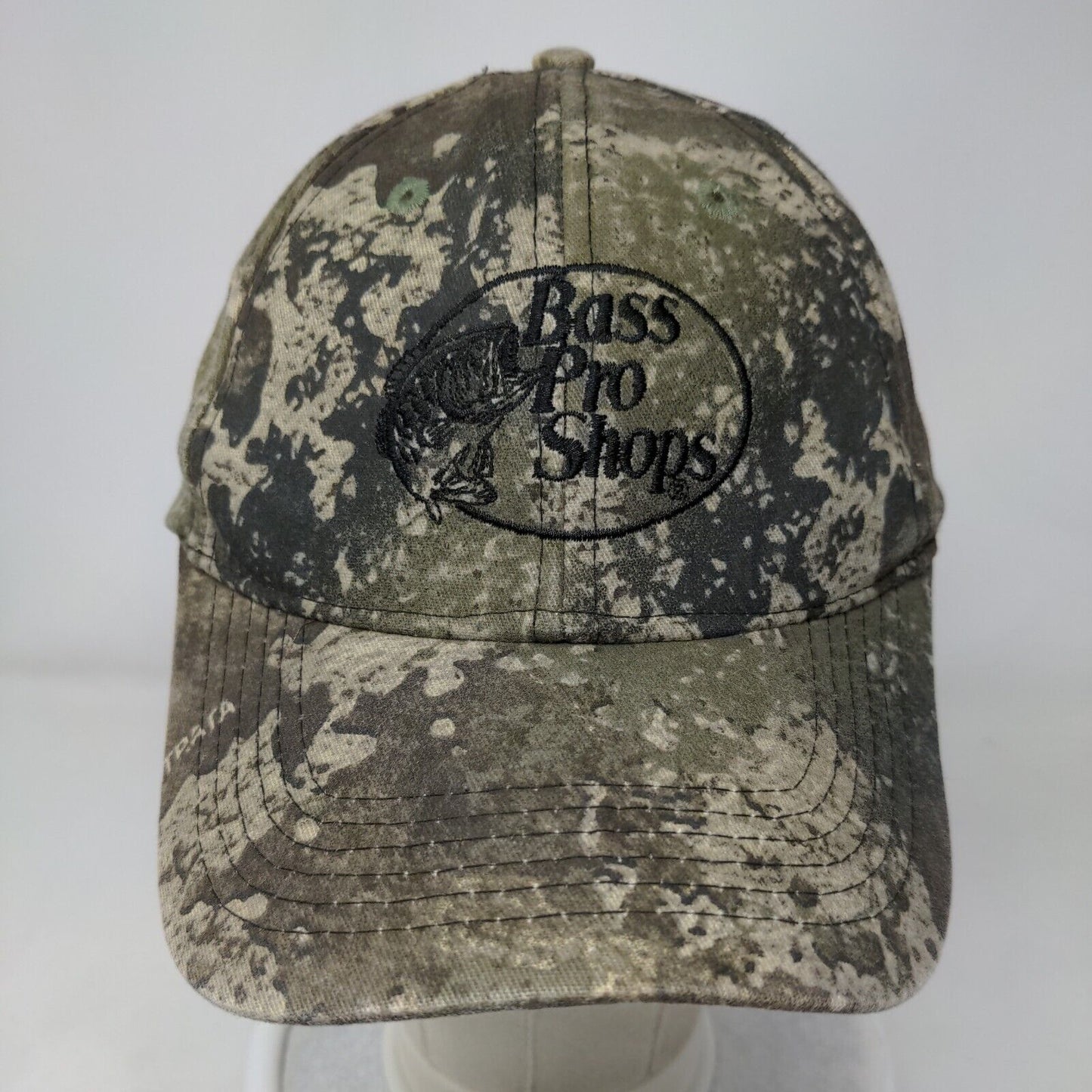 Bass Pro Shops Snapback Hat Camouflage One Size Embroidered Gone Fishing