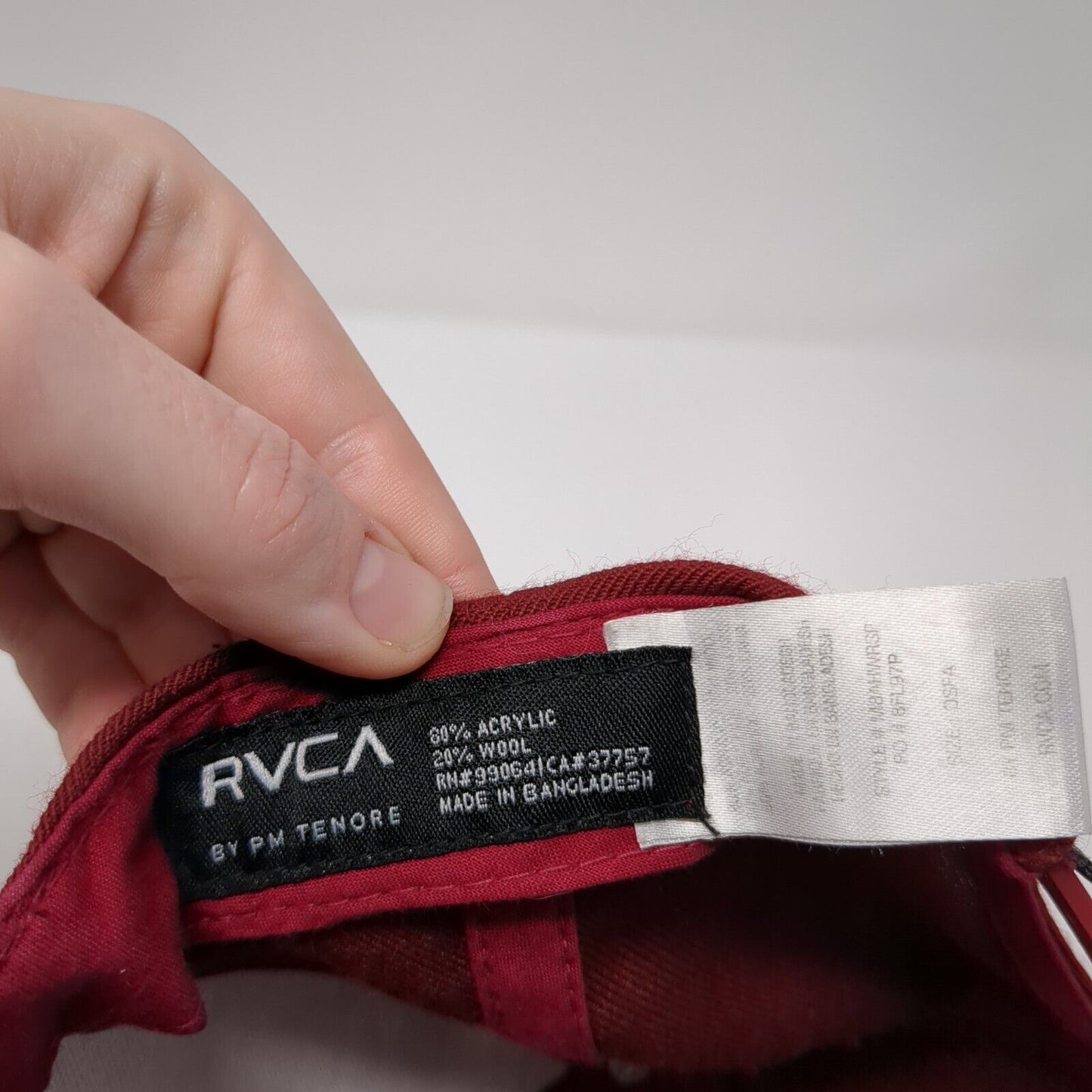 RVCA Snapback Hat Red One Size Adjustable Colorblock PM Tenore 6 Panel