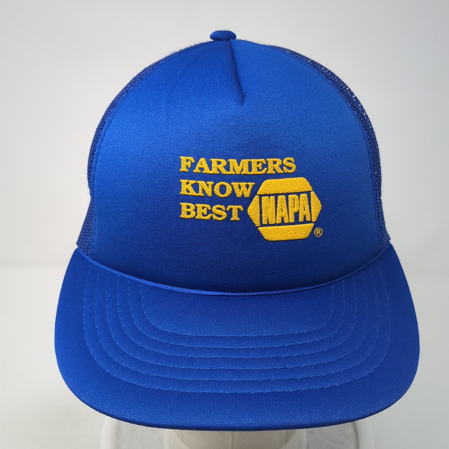 Farmers Know Best NAPA Snapback Rope Trucker Hat Blue One Size Mesh Back