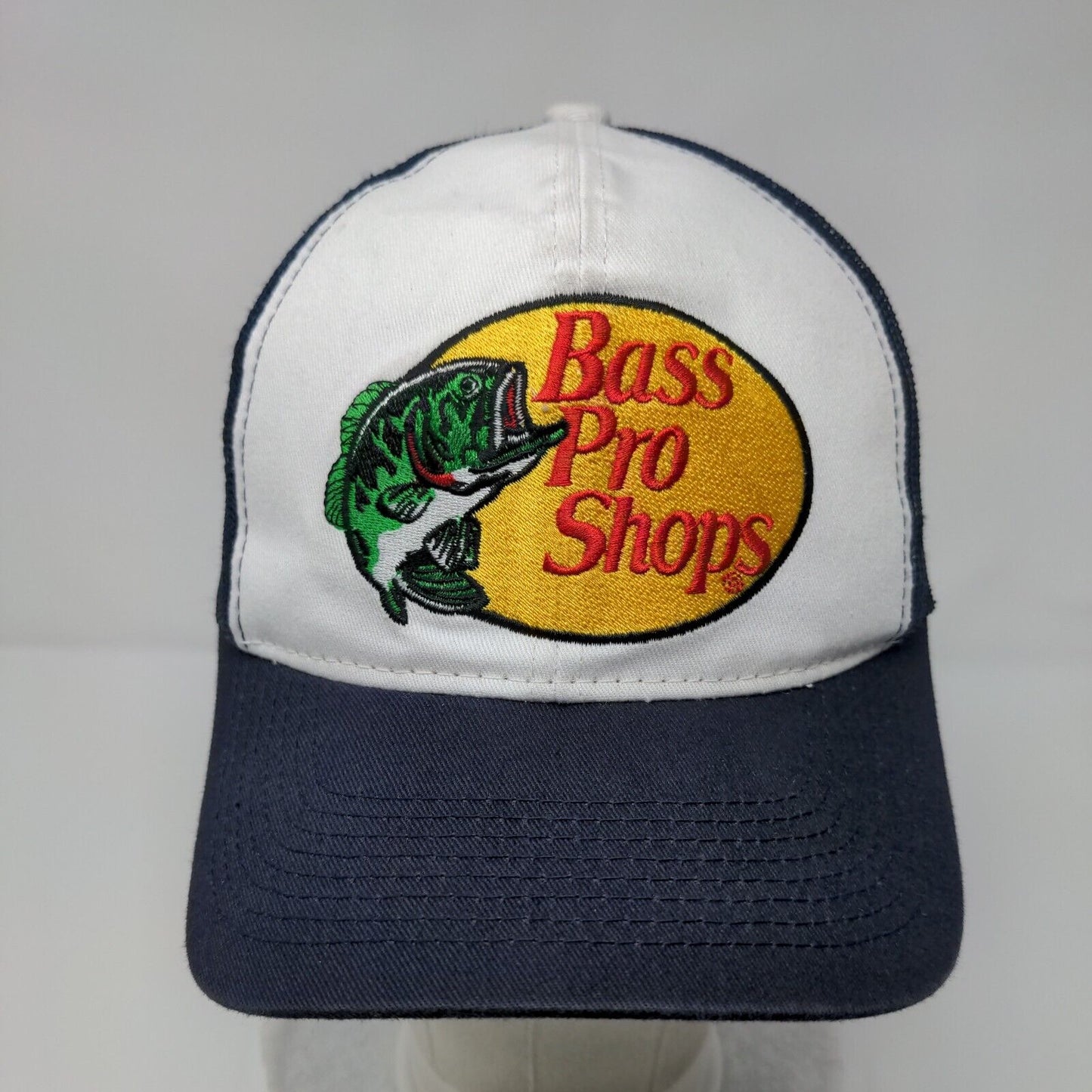 Bass Pro Shops Snapback Trucker Hat Blue OSFM Adjustable Mesh Back Gone Fishing