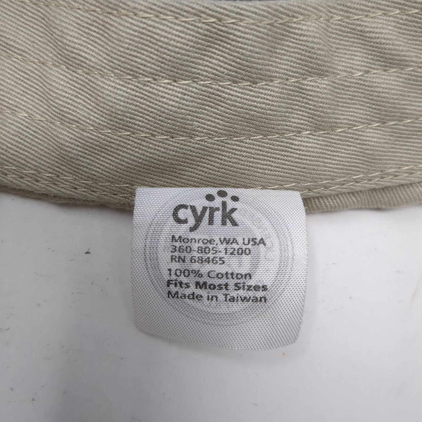 CAT Caterpillar Strapback Hat Tan OSFM Adjustable Embroidered Cyrk Cotton