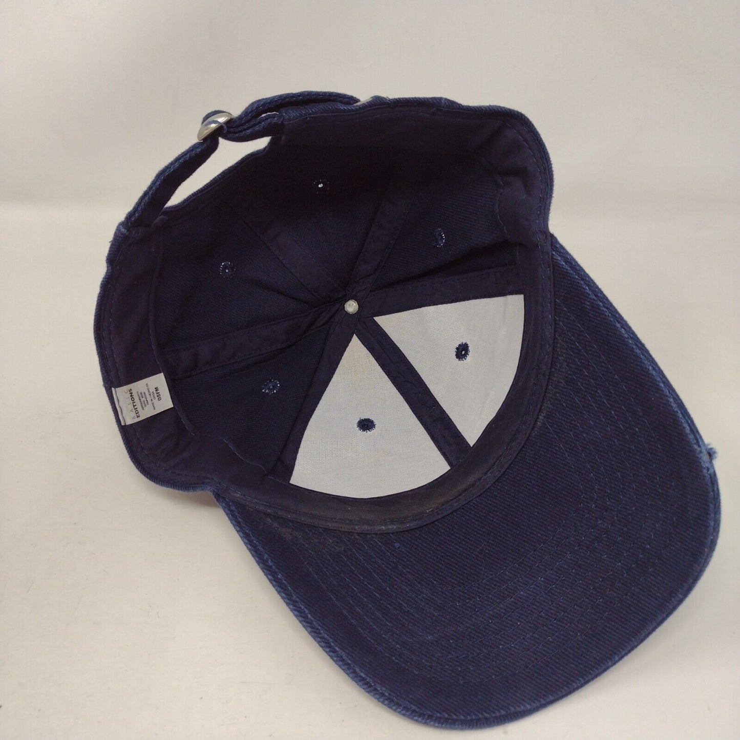 Basic Editions Slideback Hat Blue OSFM Adjustable Solid Blank 6 Panel