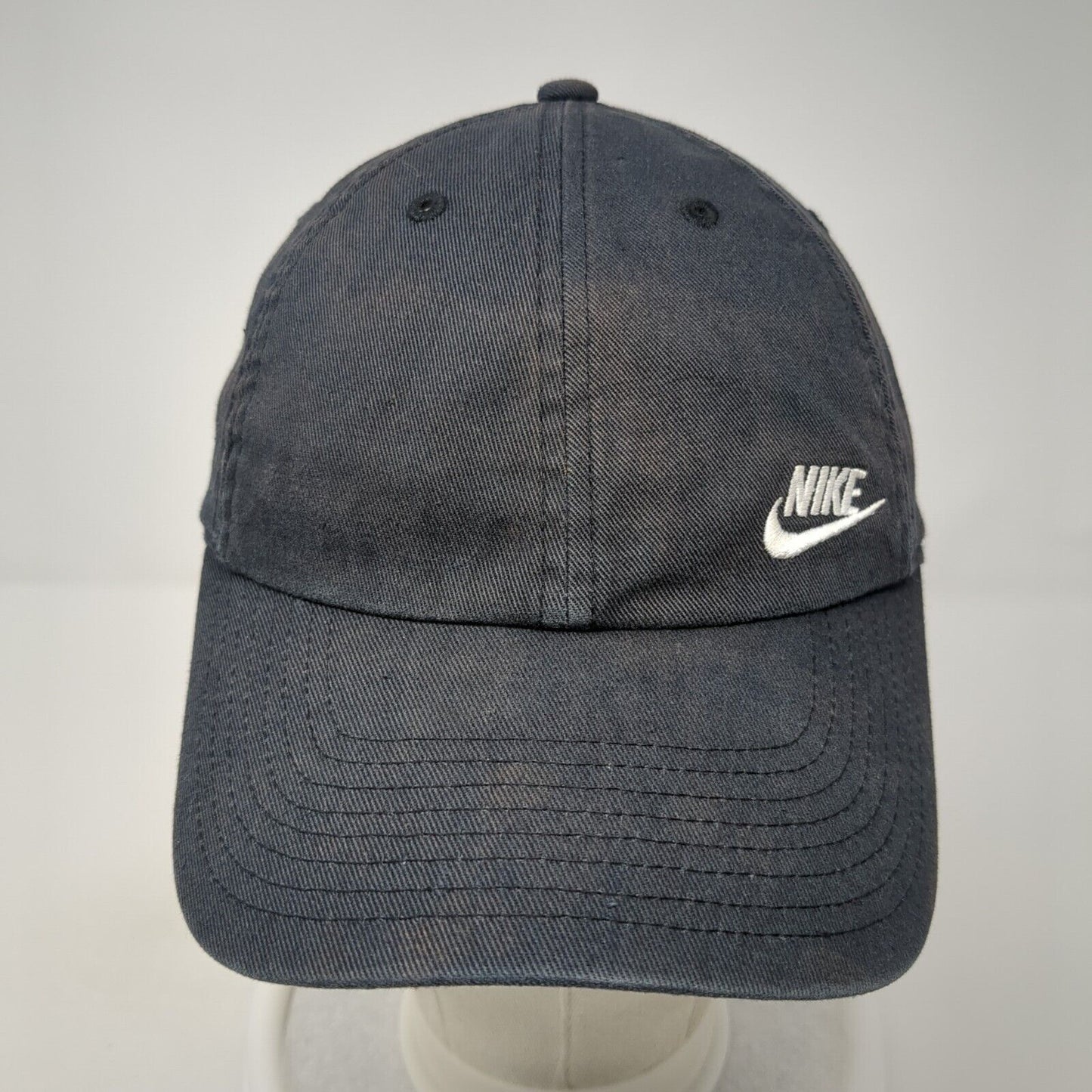 Nike Slideback Hat Black One Size Adjustable Embroidered Heritage86 6 Panel