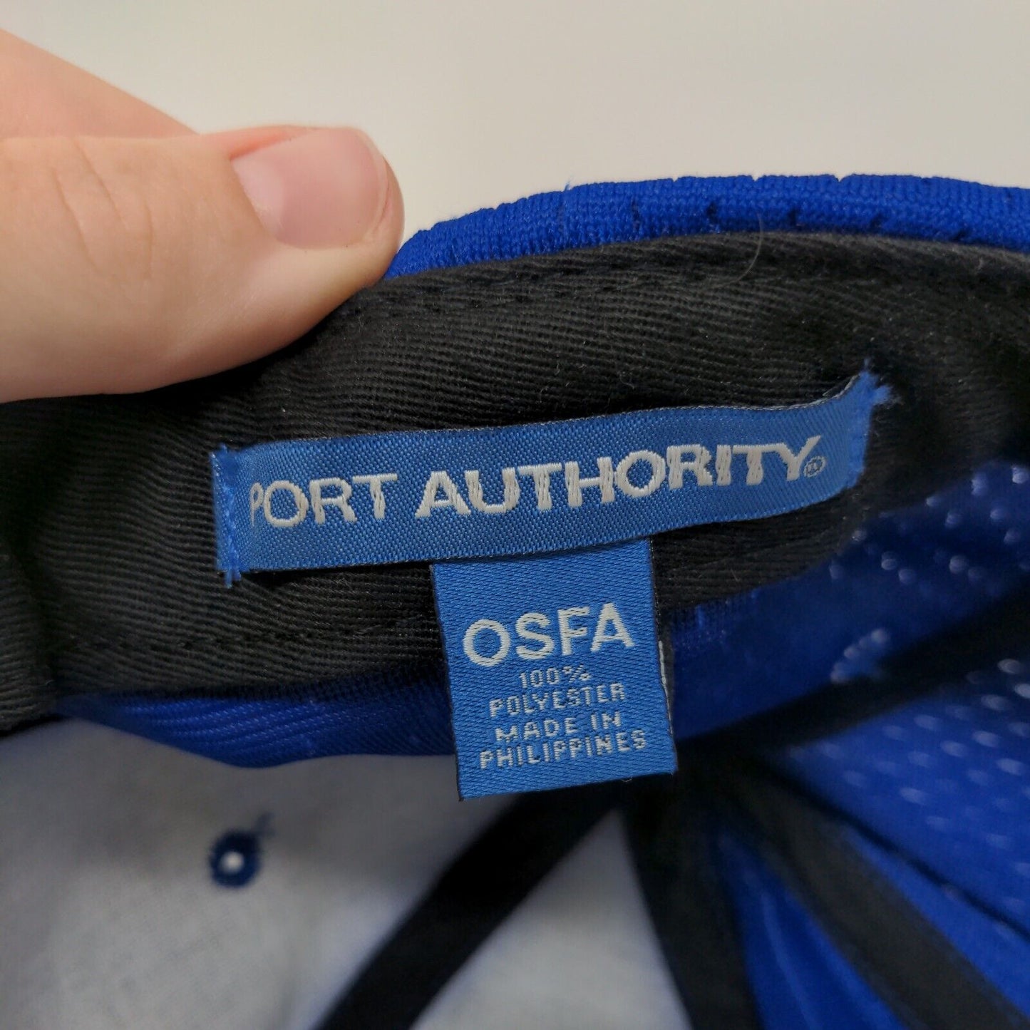 Port Authority Strapback Hat Blue OSFA Adjustable Solid 6 Panel Blank