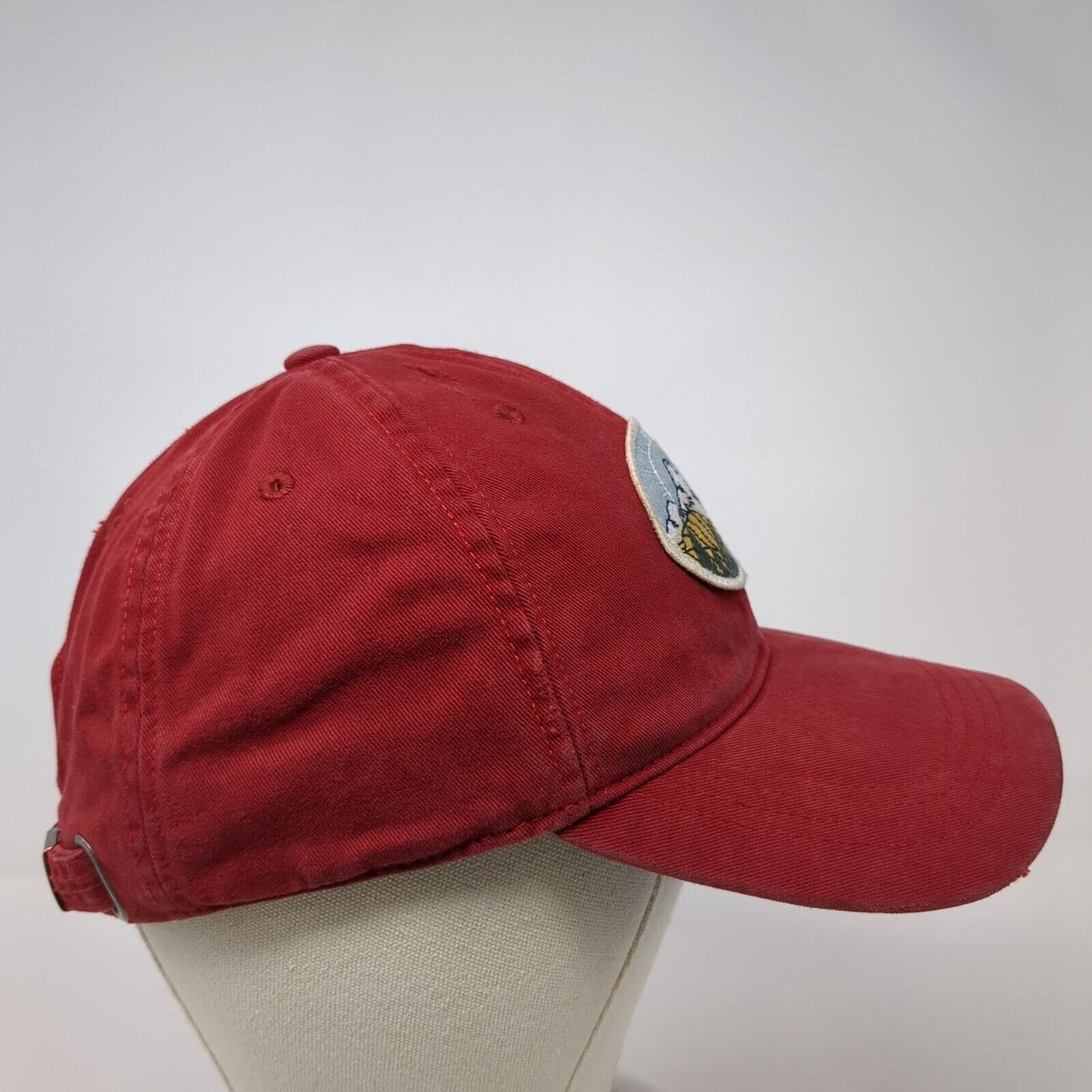 Mountain Patch Slideback Hat Red One Size Adjustable A&F Solid 6 Panel
