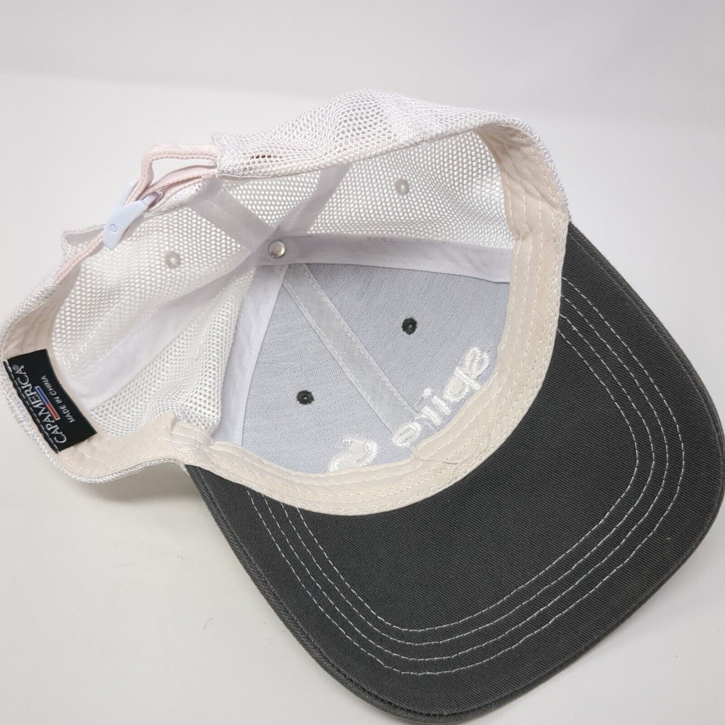 Spire Logo Slideback Trucker Hat Gray One Size Mesh Back Cap America