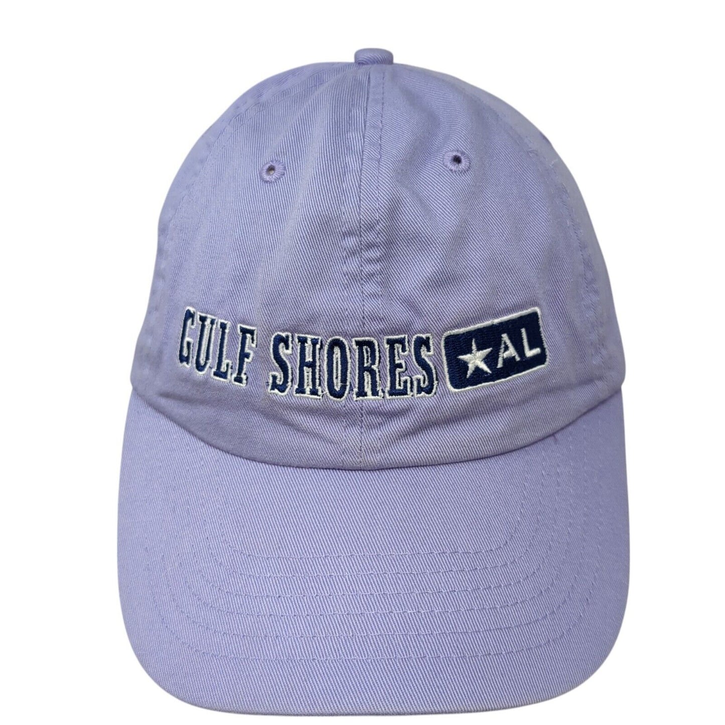 Gulf Shores AL Slideback Hat Purple One Size Adjustable Embroidered 6 Panel
