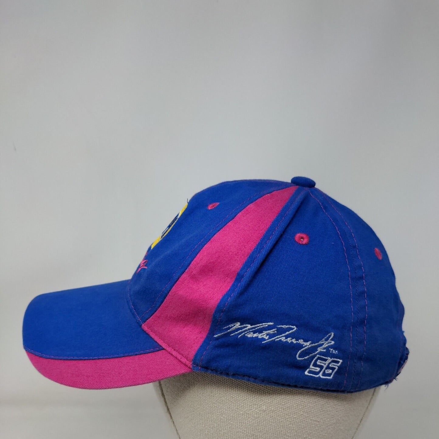 NAPA Racing Ron Capps #28 Martin Truex #56 Blue Pink Strapback Hat Breast Cancer