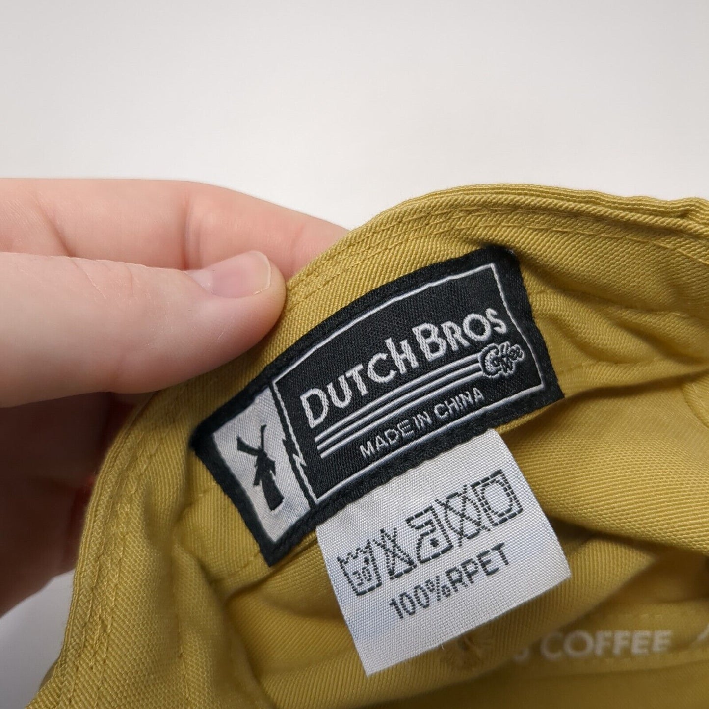 DB Dutch Bros Patch Snapback Hat Tan One Size Adjustable Vent Holes