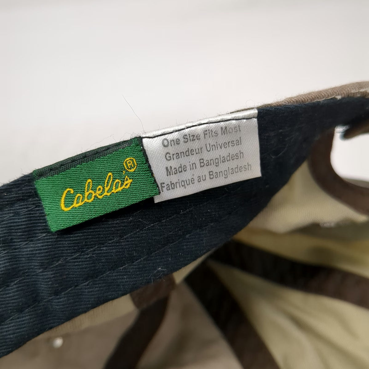 Cabela's Baseball Cap Beige One Size American Flag Patch Camo Strapback Hat